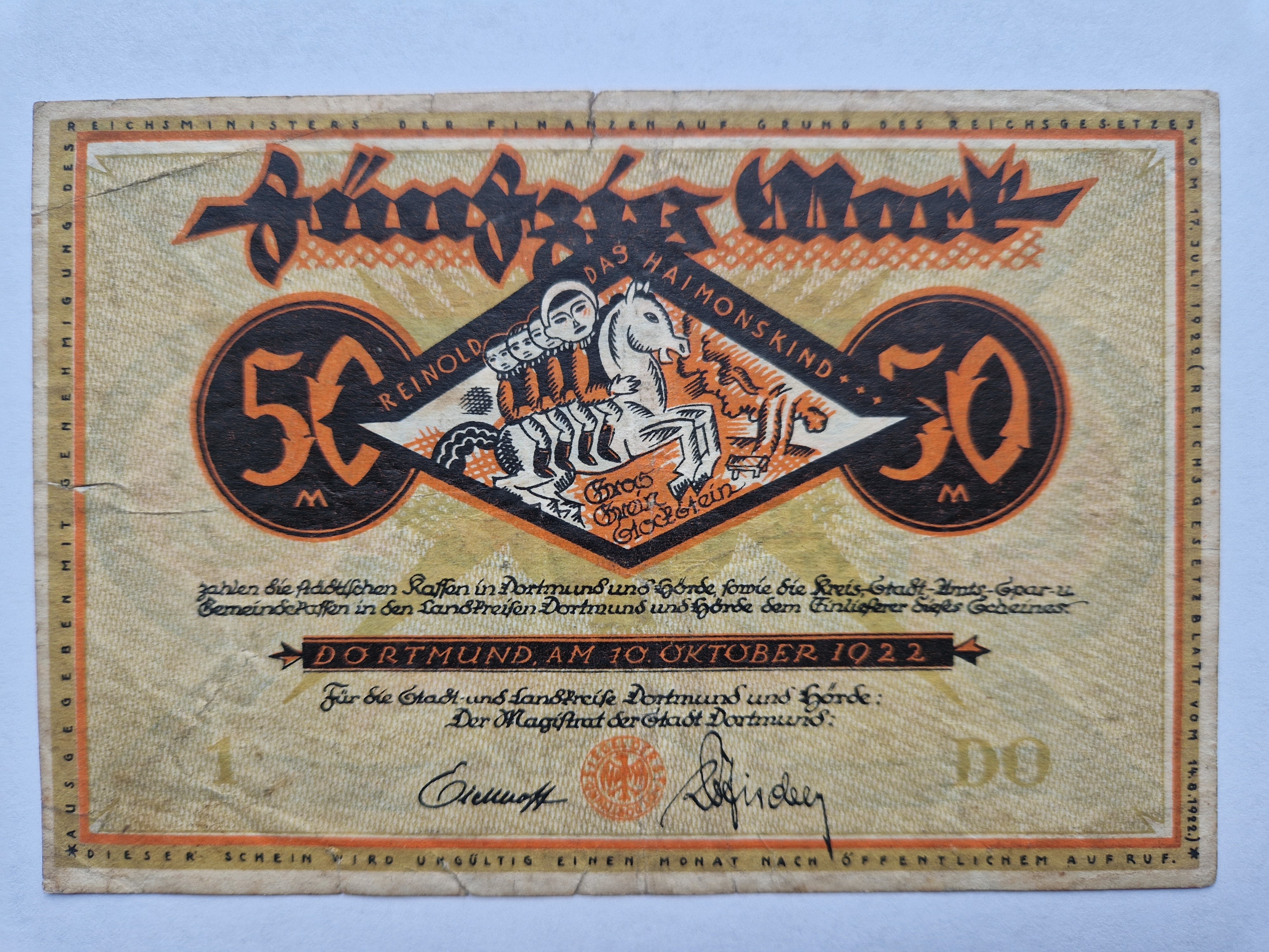 50 Mark Dortmund 1922