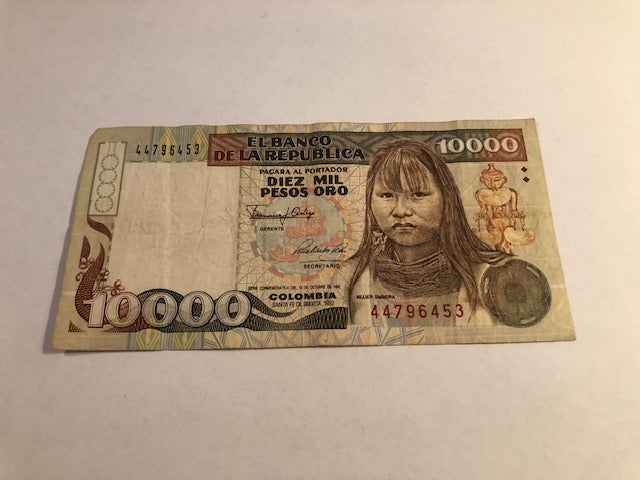 10000 diez mil pesos Colombia