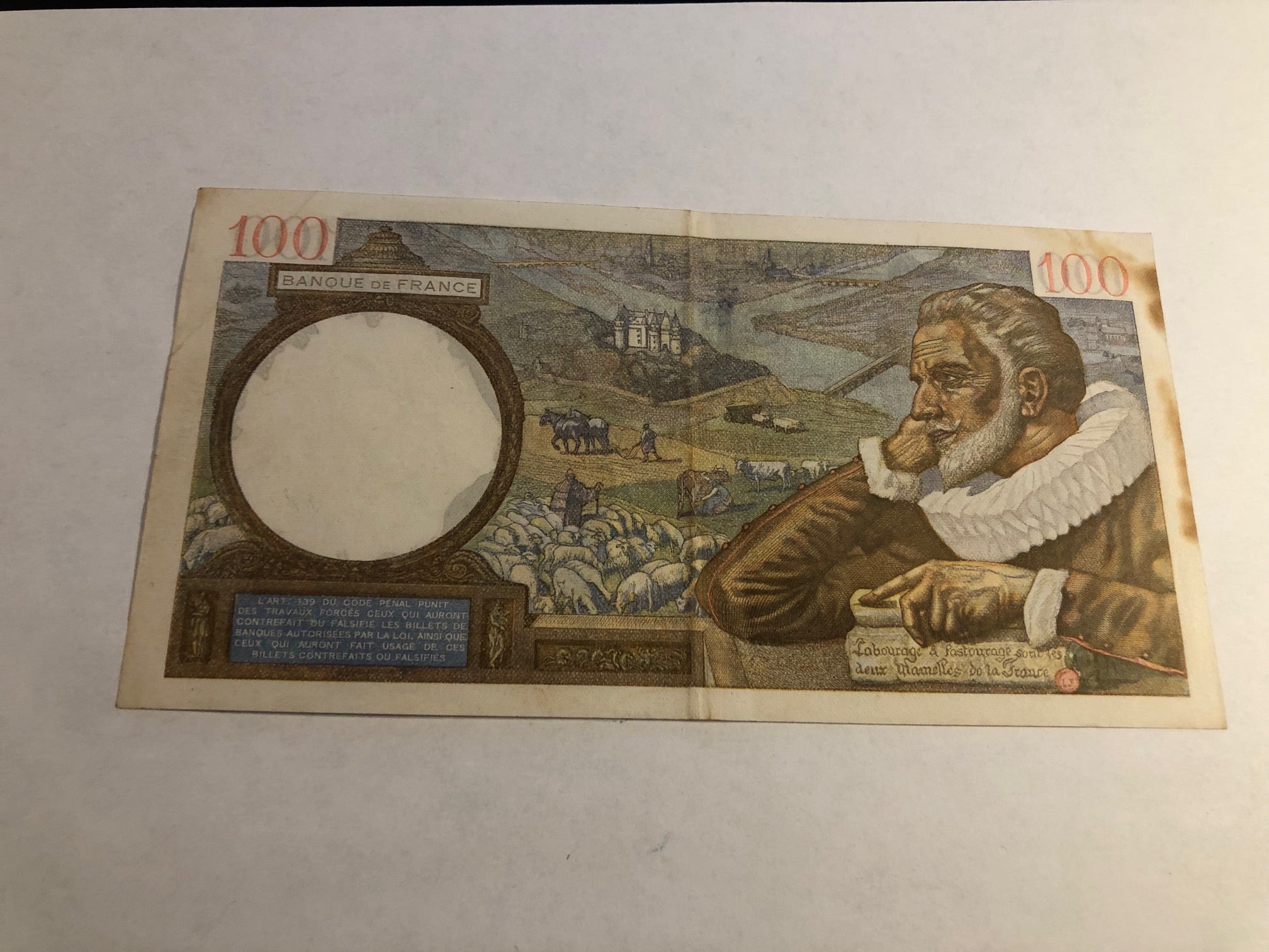 100 cent francs 1941 France