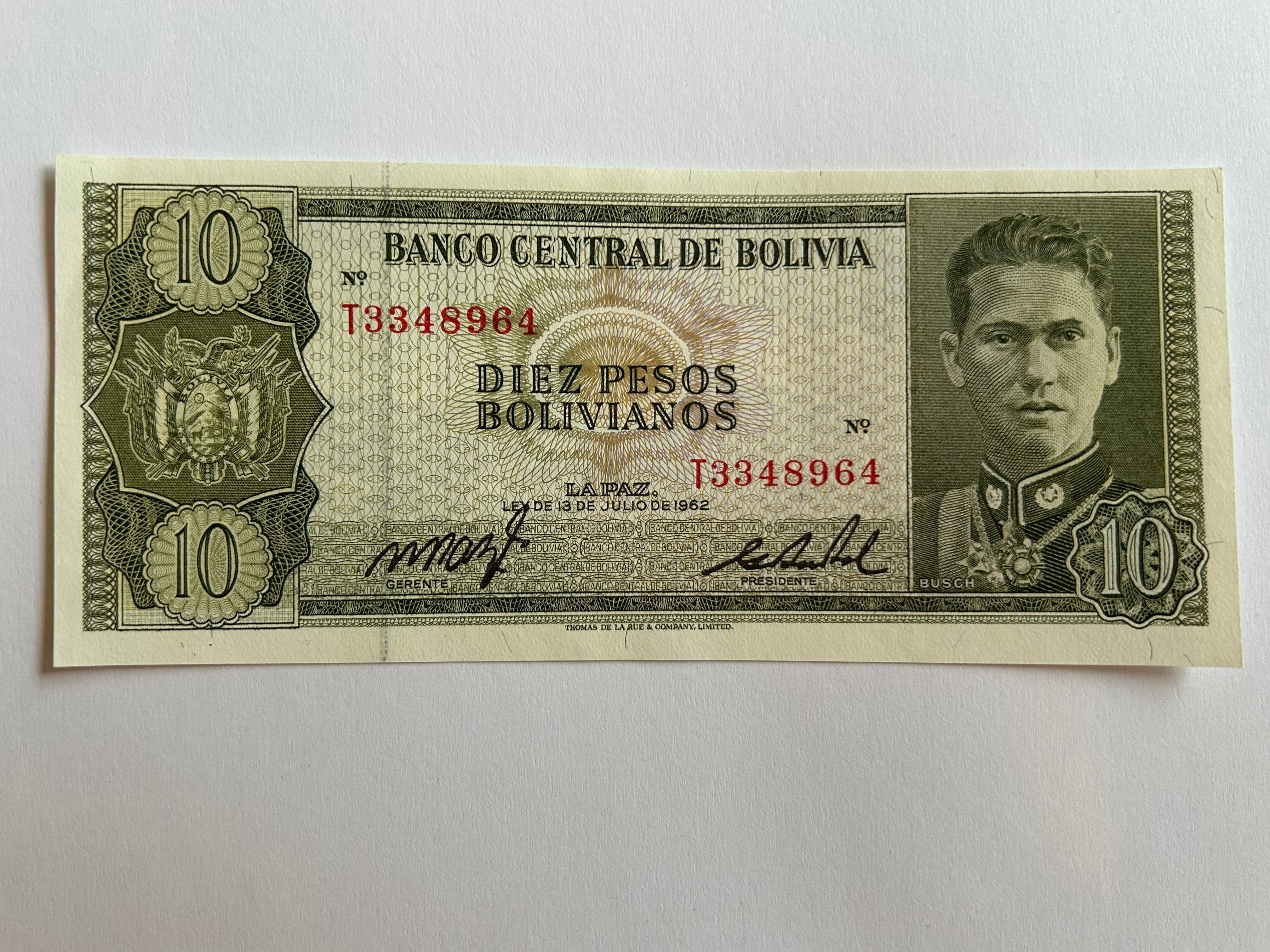 10 Pesos Bolivia 1962