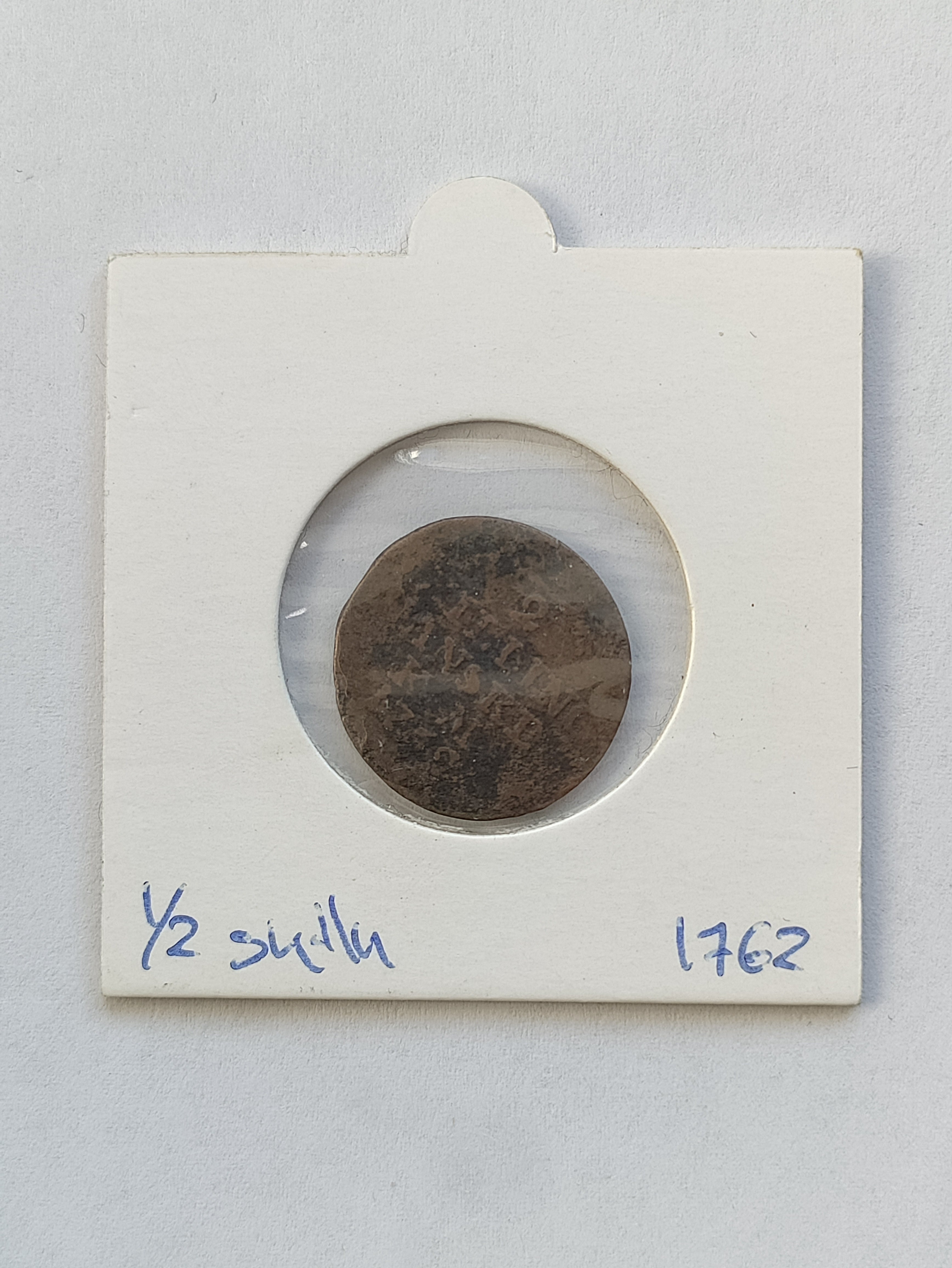 1/2 Skilling 1762 - Meget slidt
