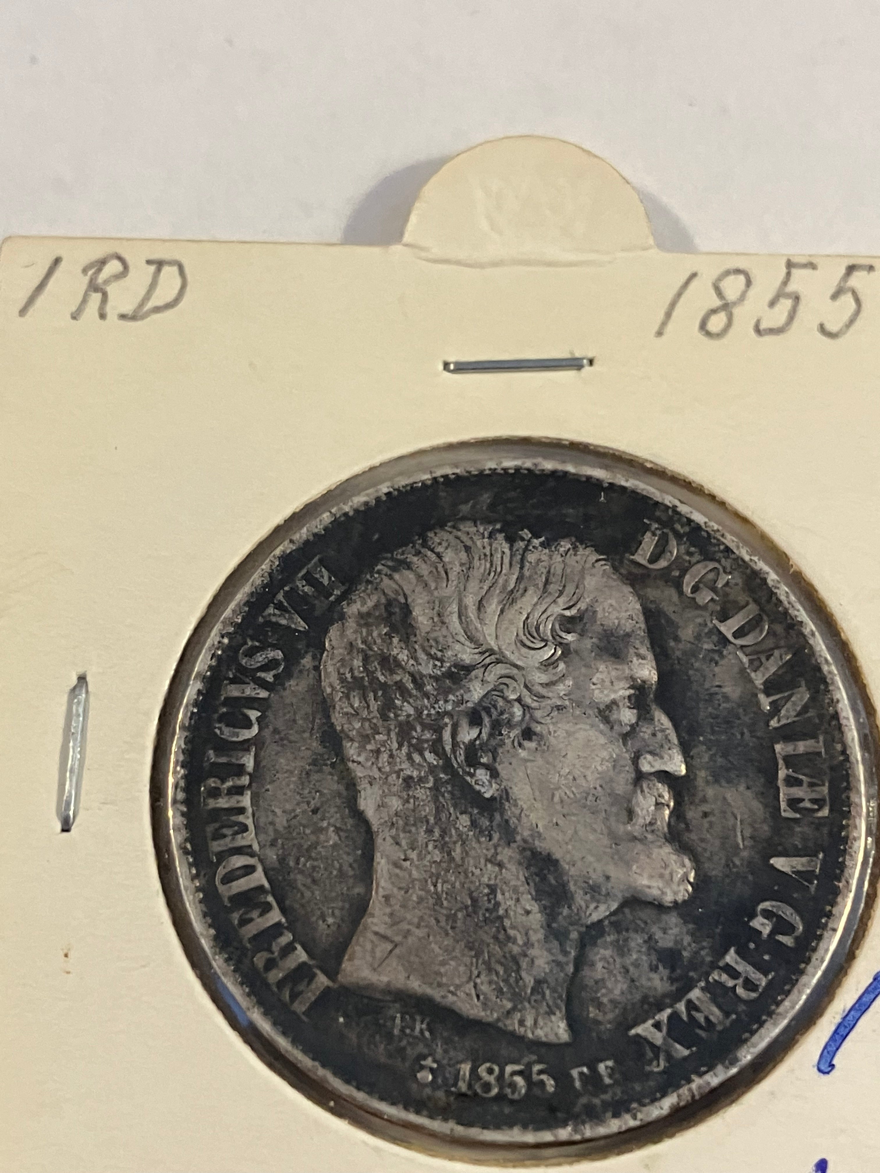 1 Rigsdaler 1855 FF Denmark