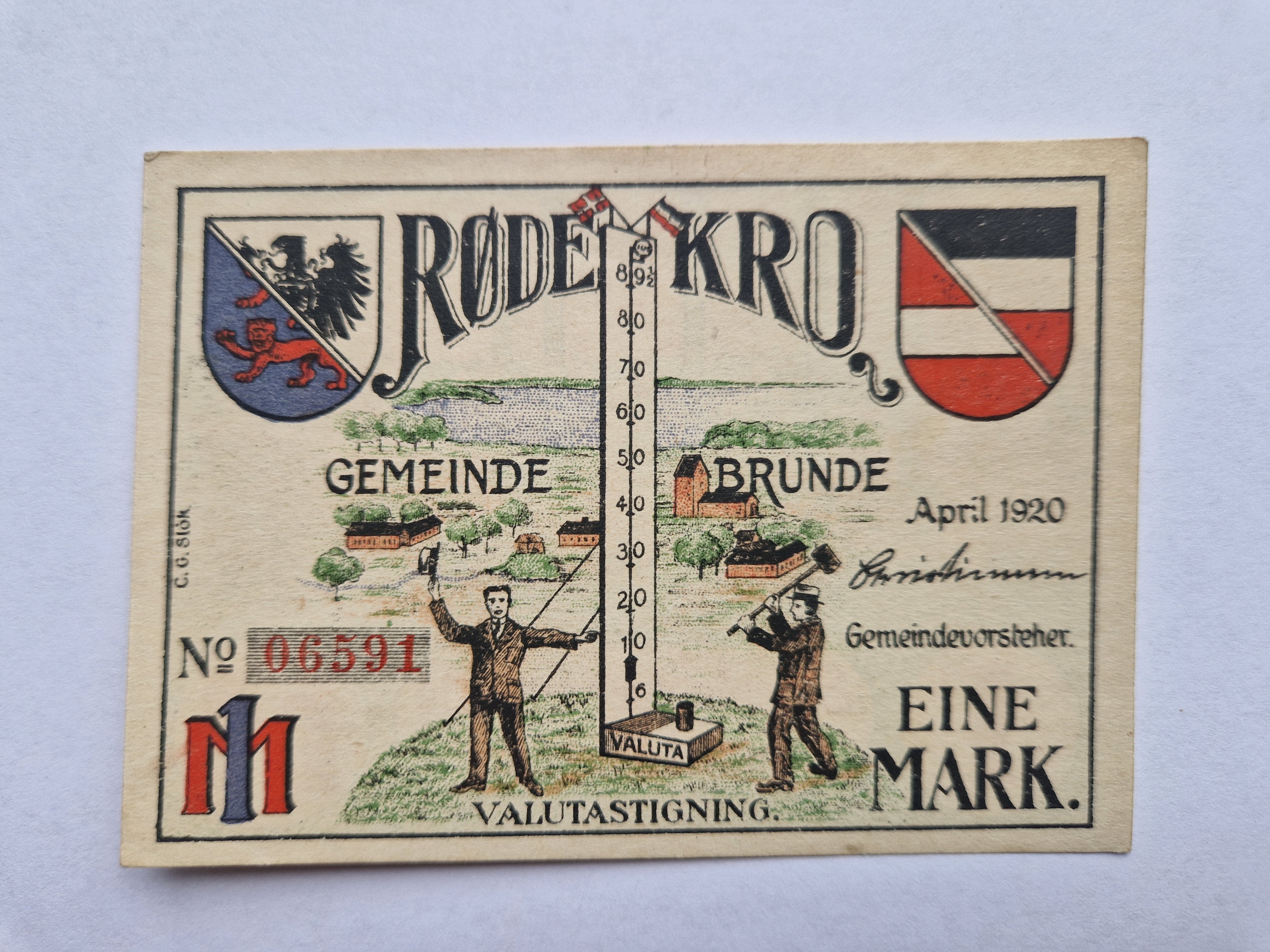 Eine Mark Røde Kro 1920