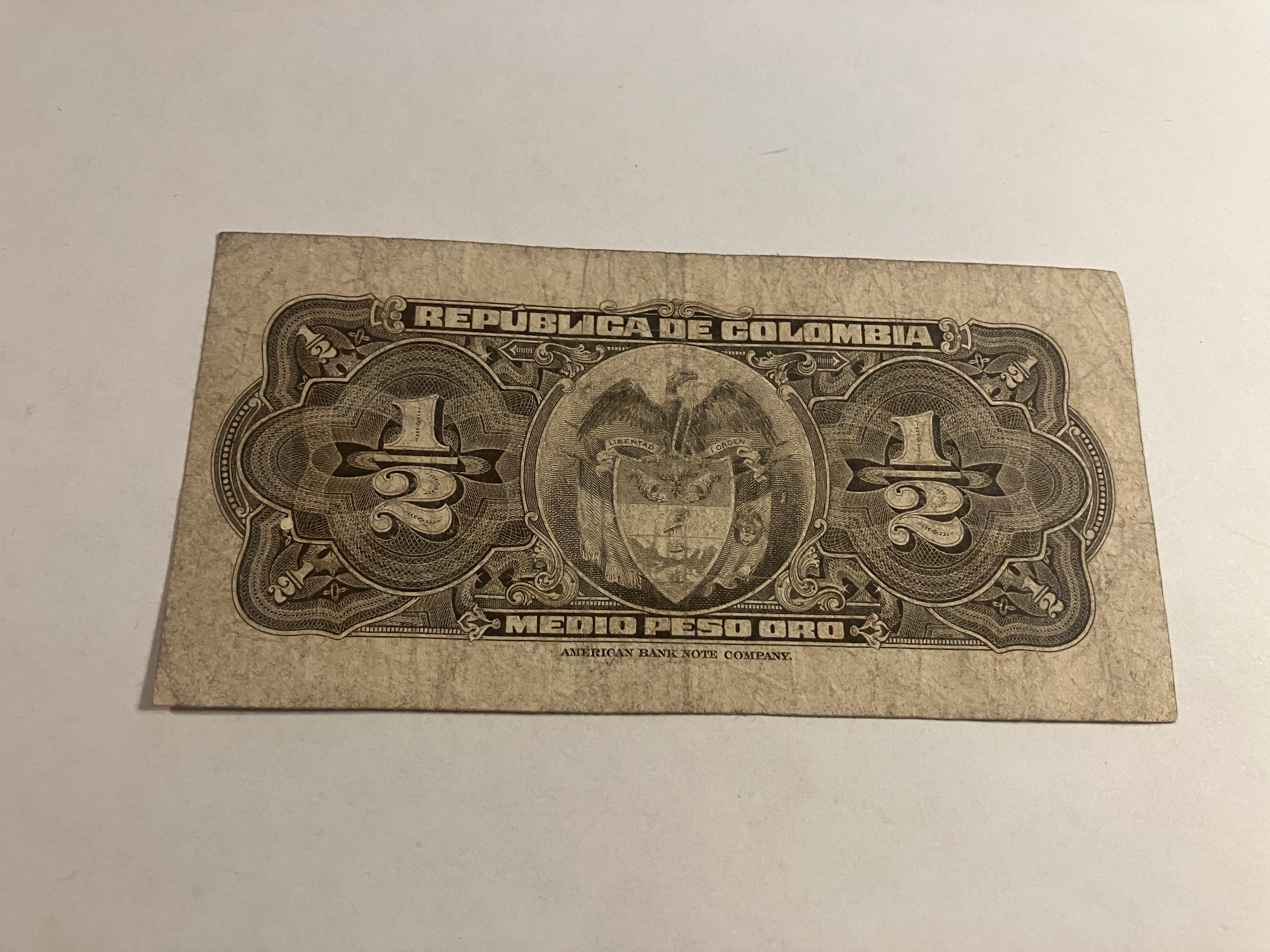 1/2 Peso Oro Colombia 1953