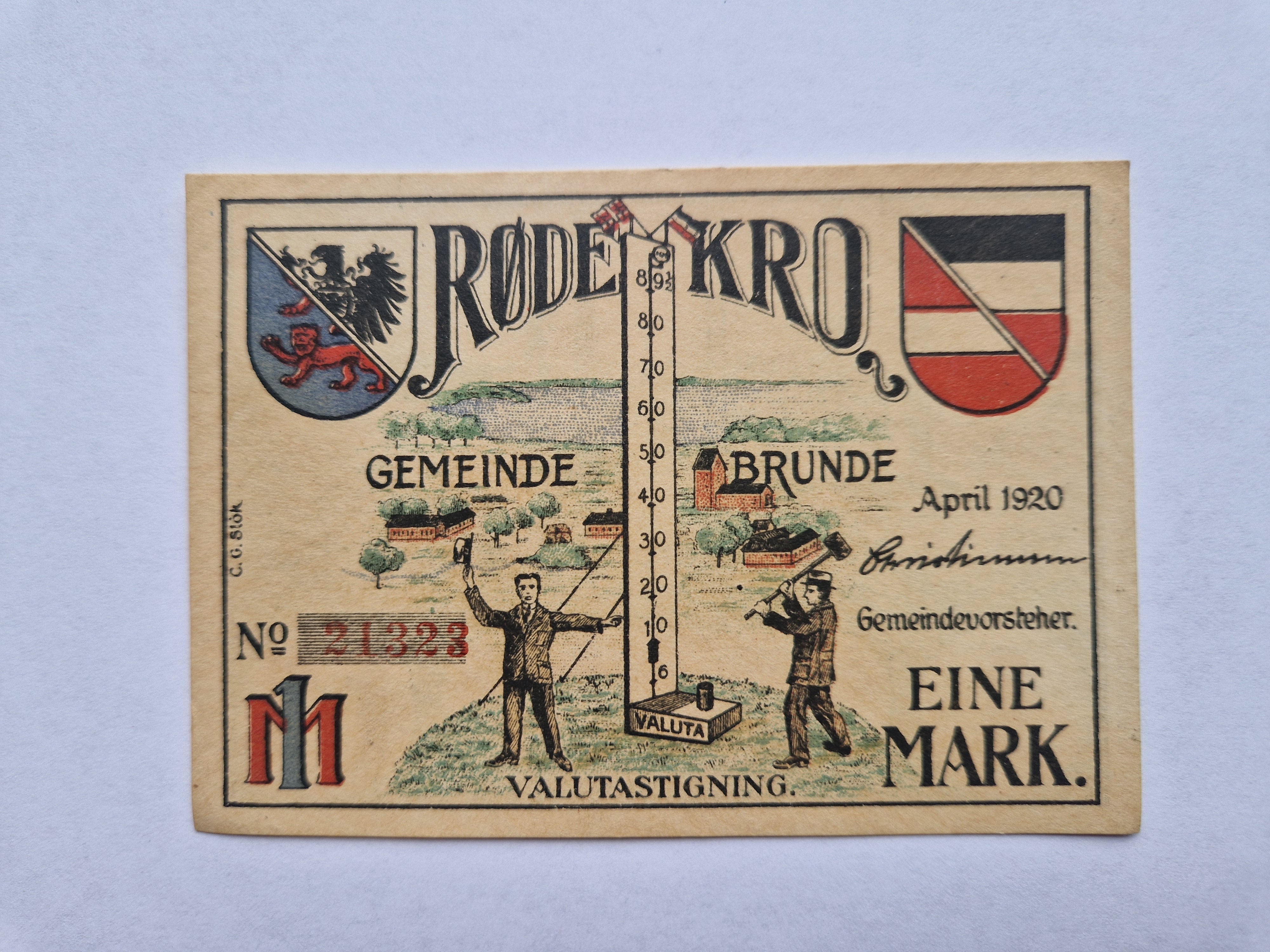 Eine Mark Røde Kro 1920