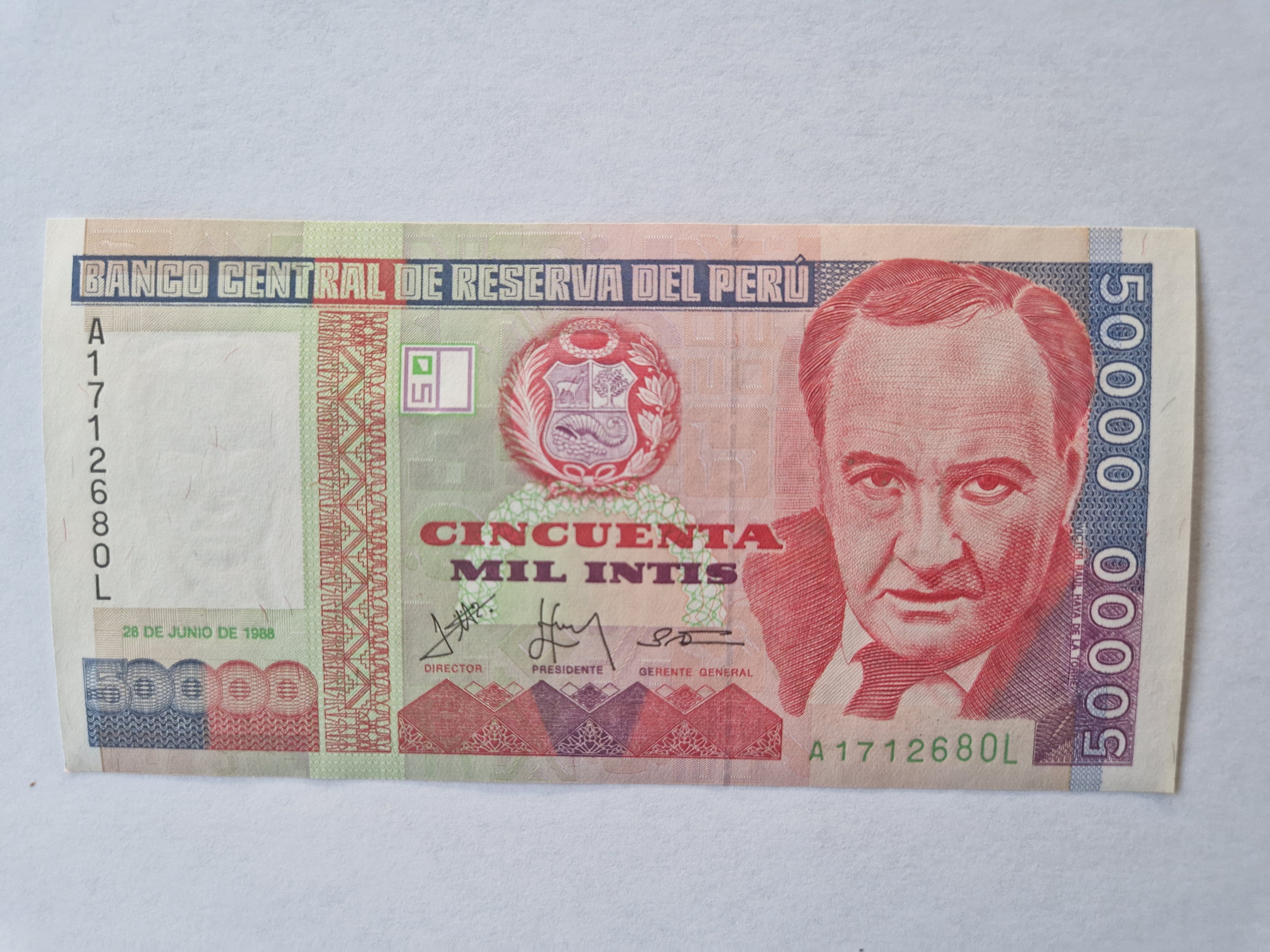 50000 Intis Peru 1988