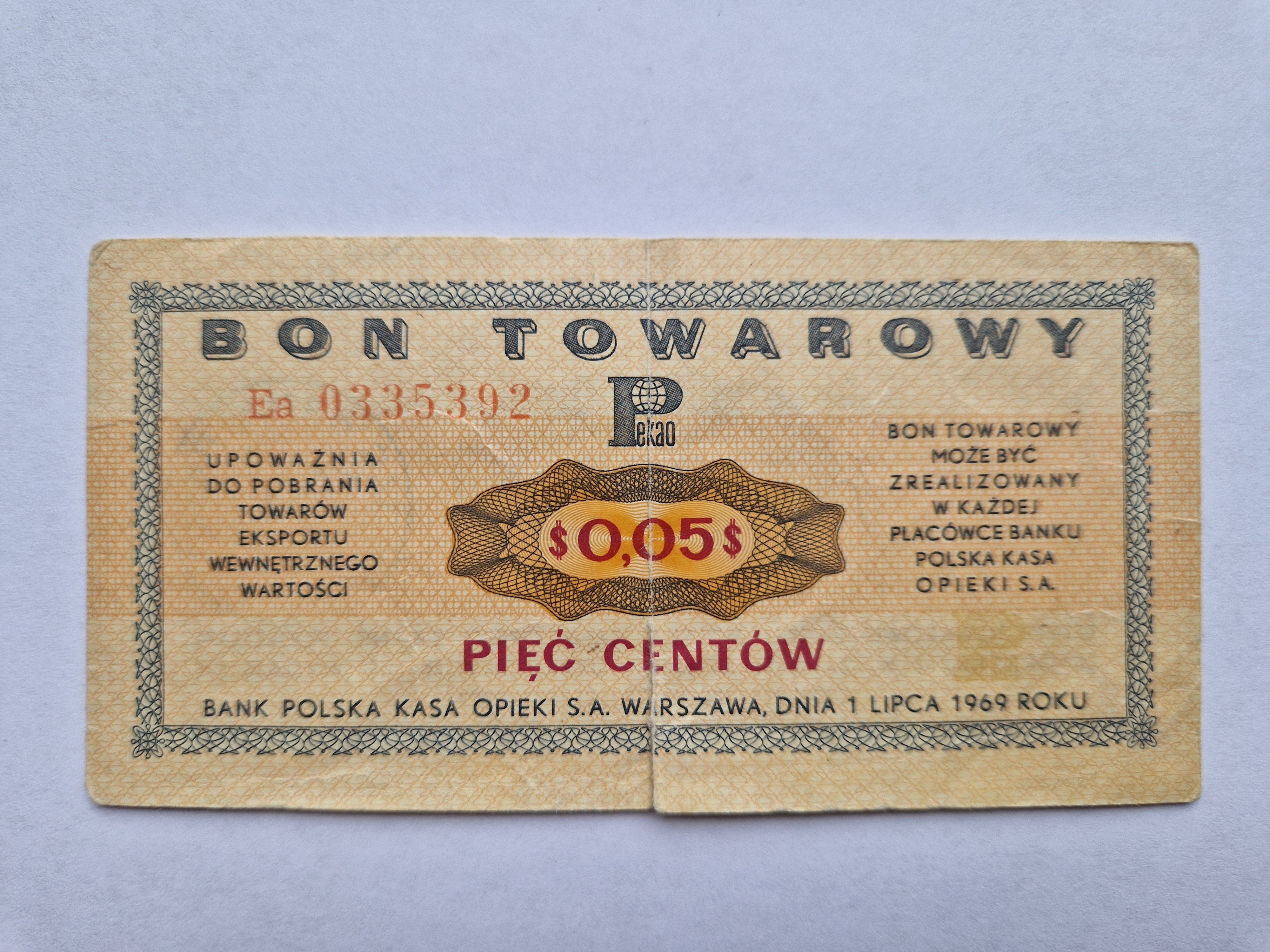 0,05 Centow Bon Towarowy - Poland - Revne