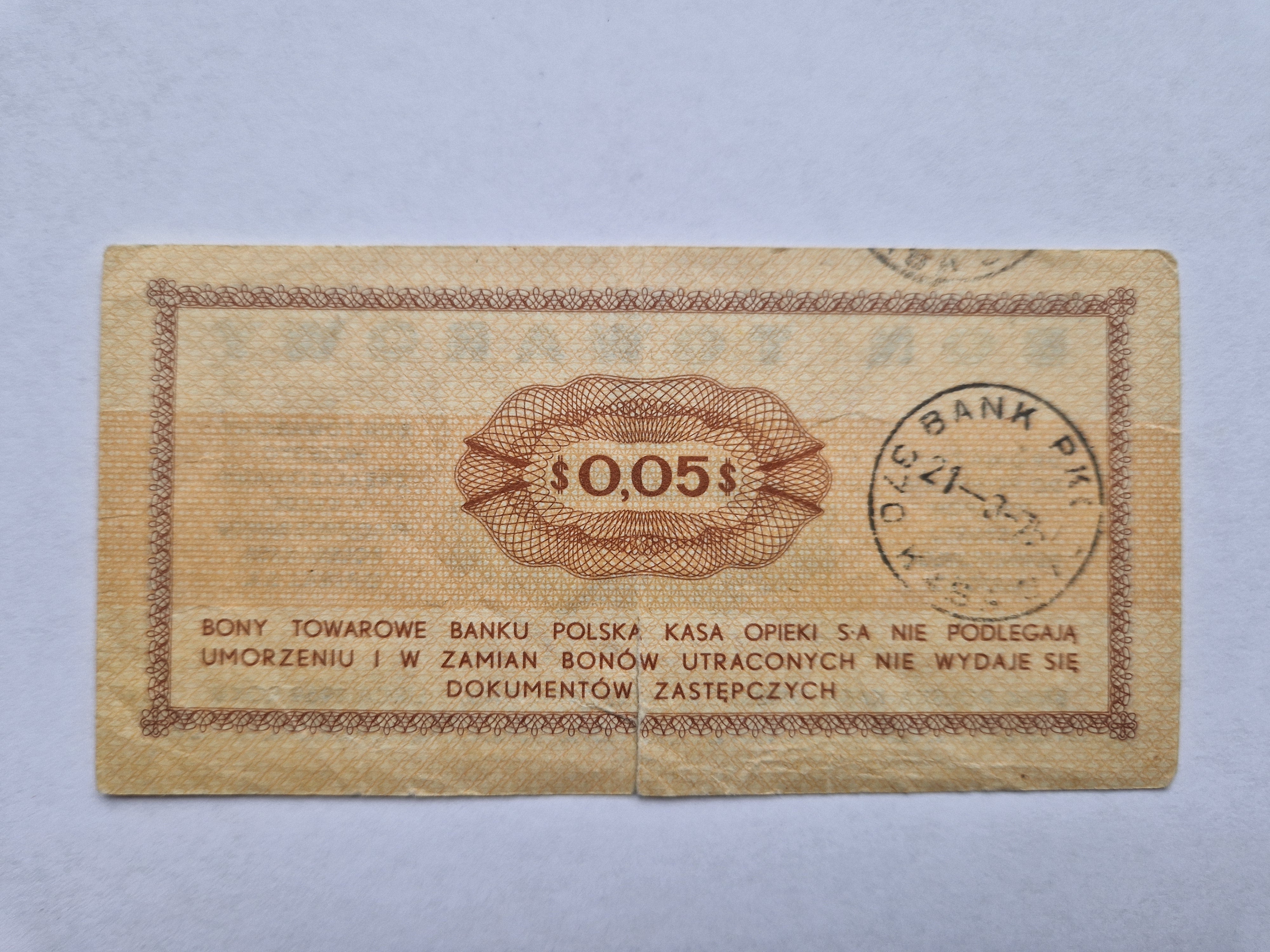 0,05 Centow Bon Towarowy - Poland - Revne