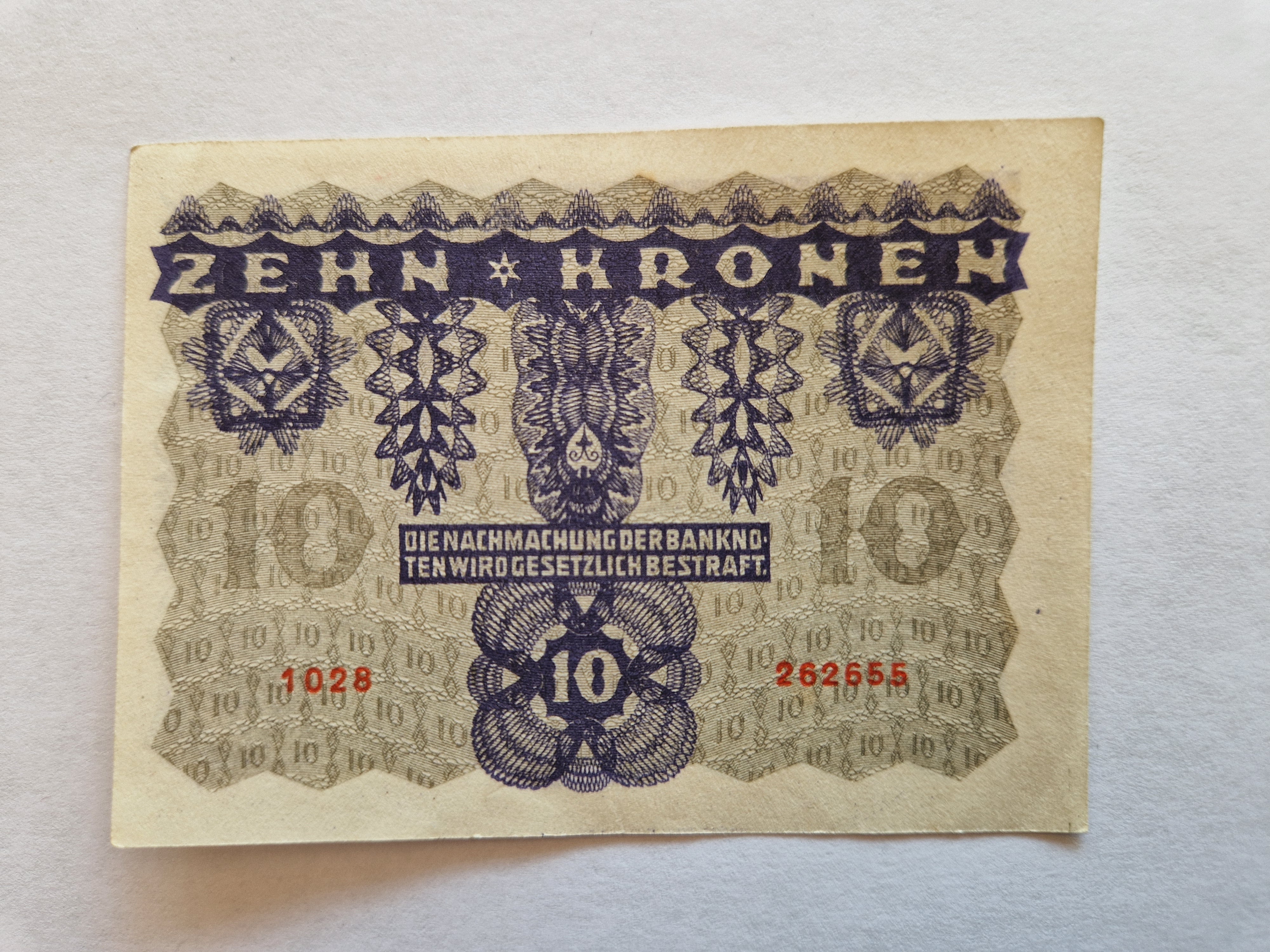 Zehn Kronen Austria-Hungary 1922