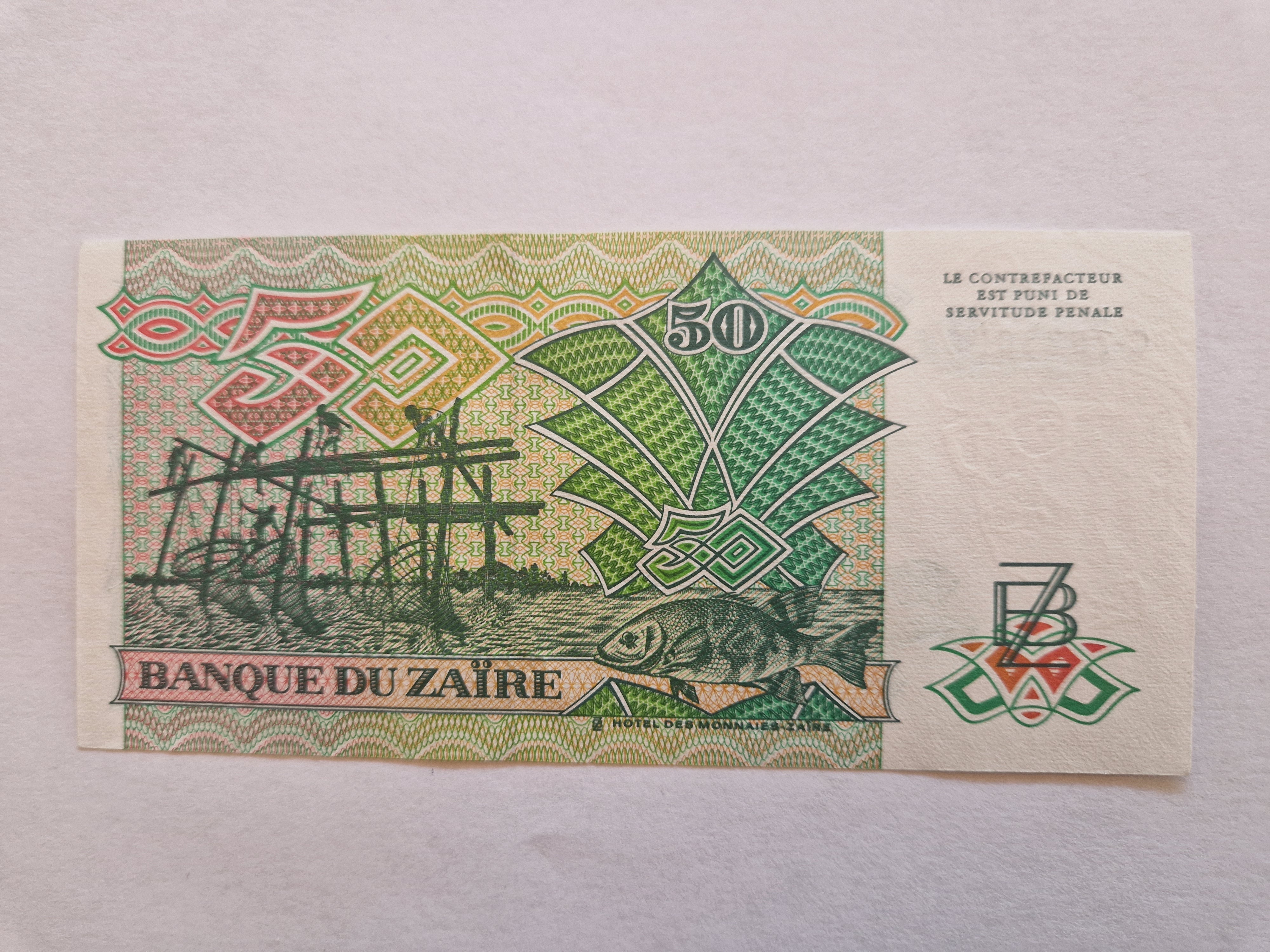 50 Zaires Zaire 1988