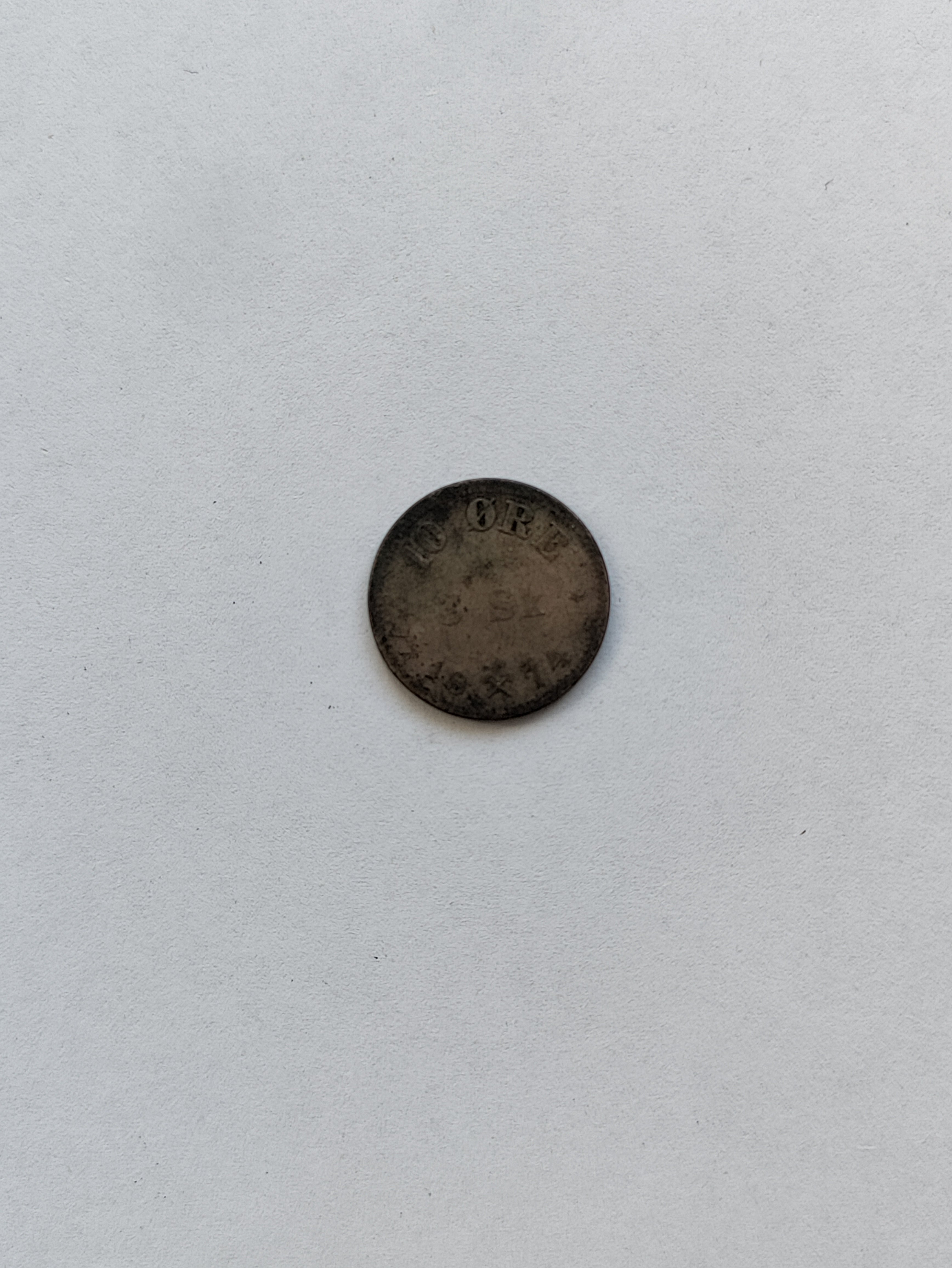 10 øre (3 Skilling) 1874 Norge - Slidt