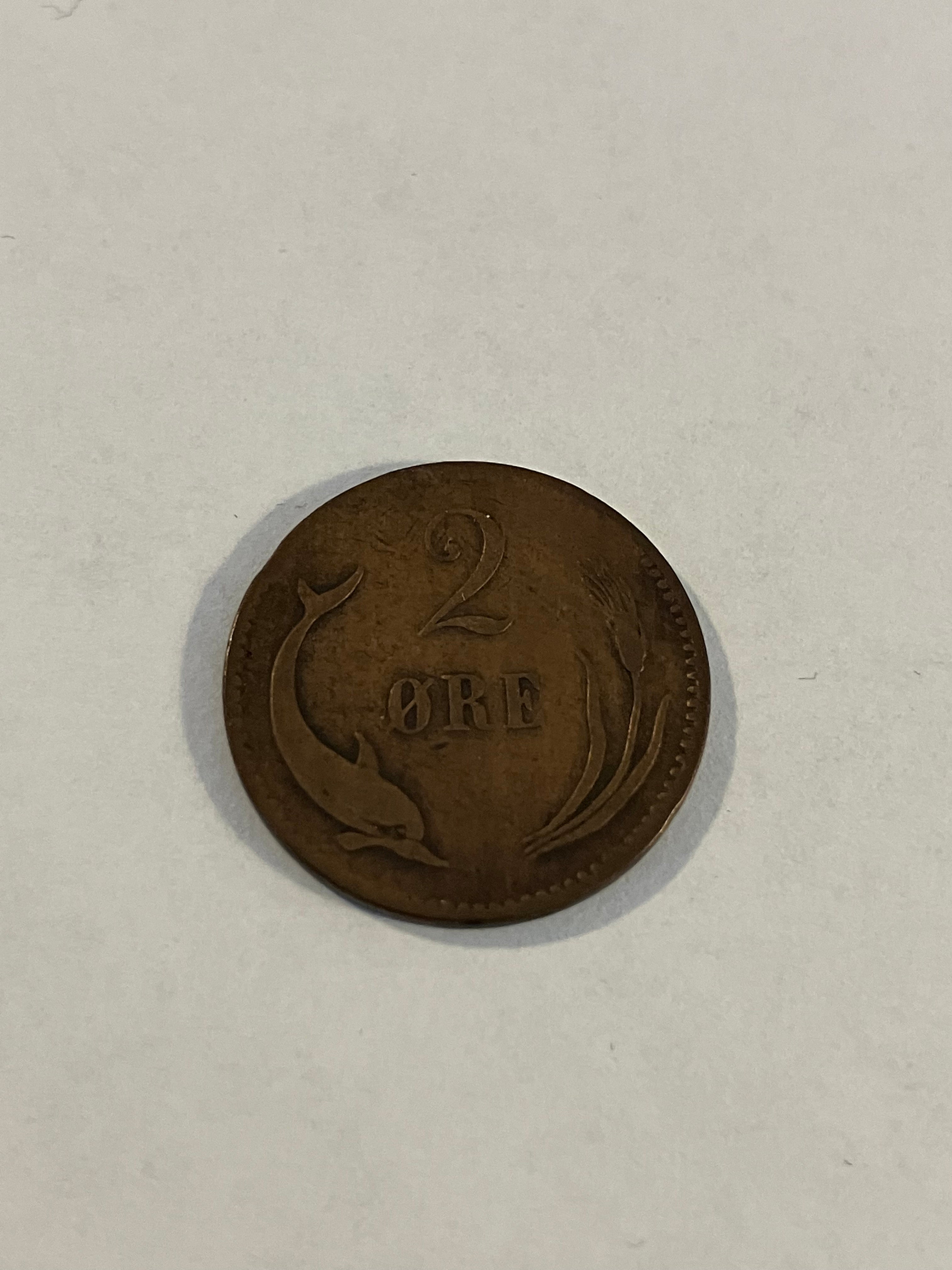 2 øre 1887 Danmark
