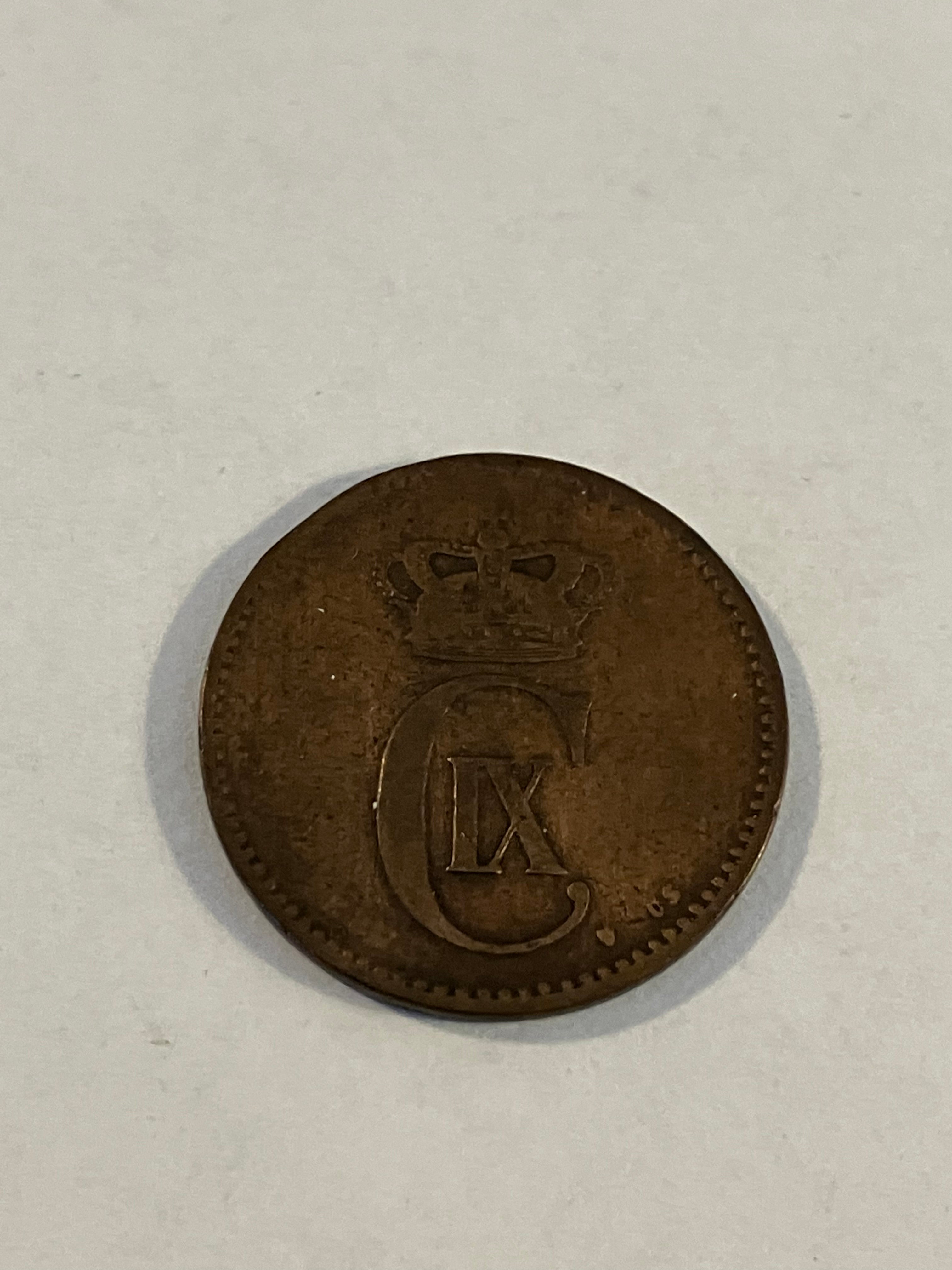2 øre 1887 Danmark