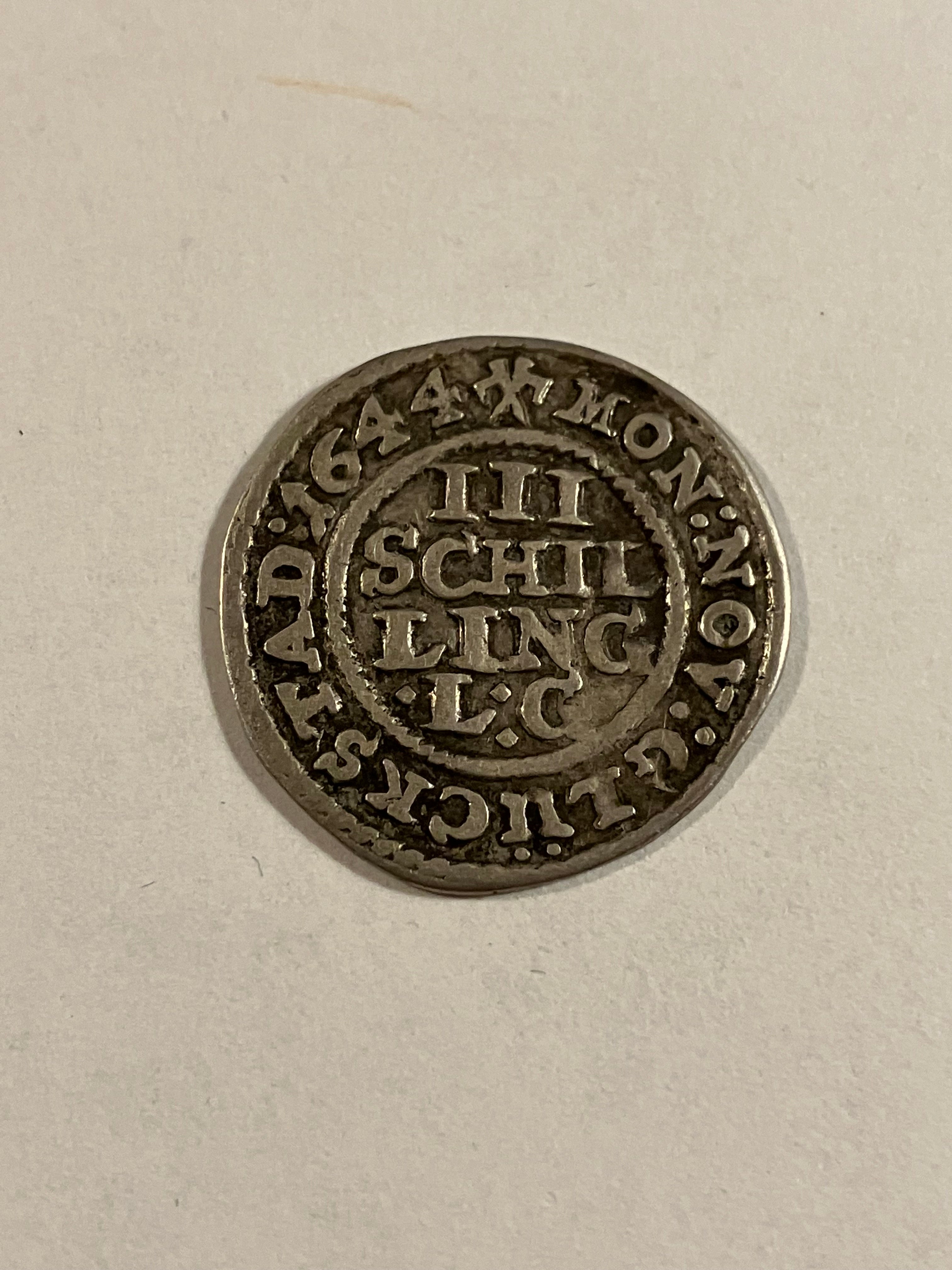 3 Skilling Lybsk 1644 Denmark