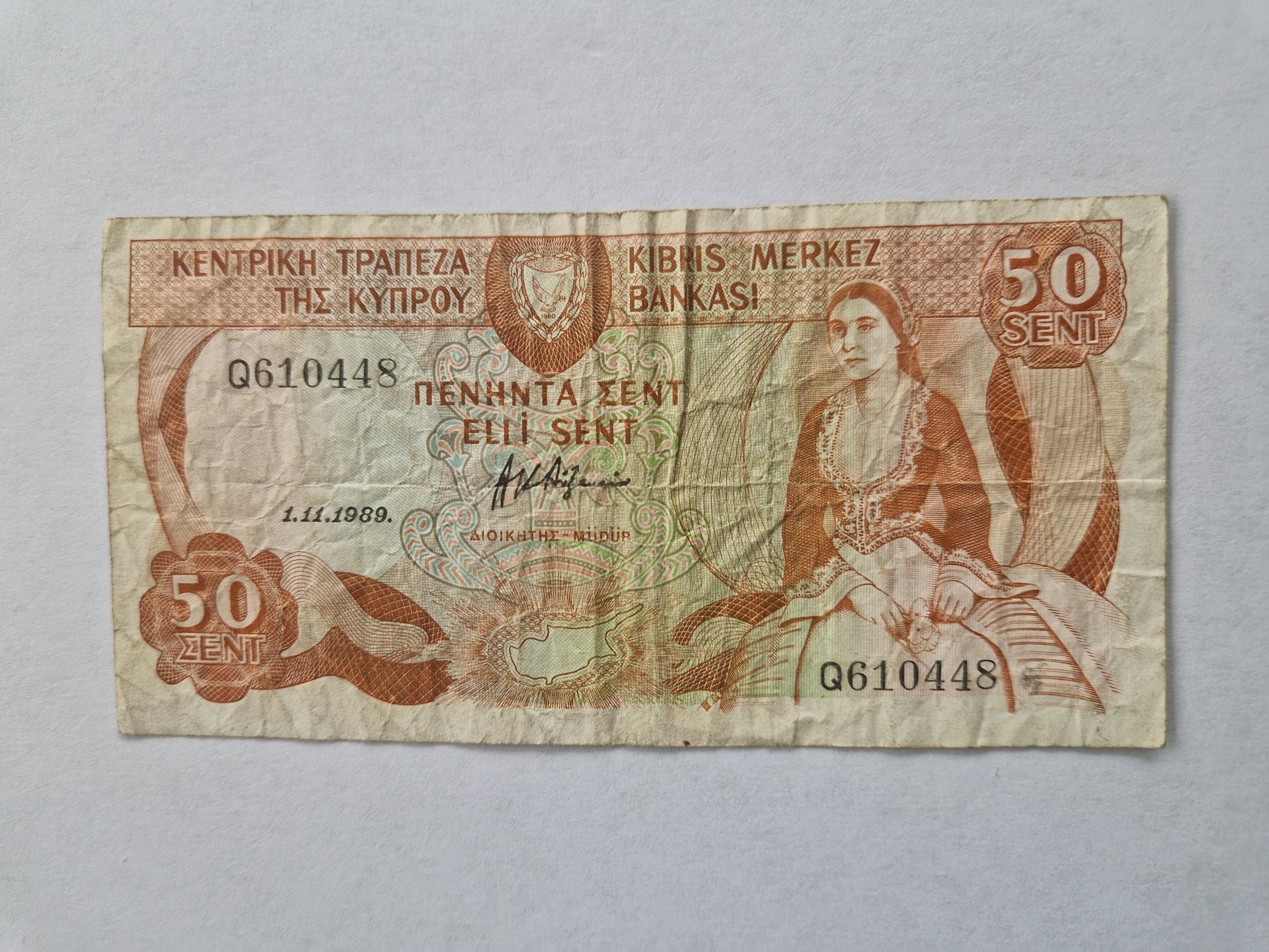50 Cents Cyprus 1989