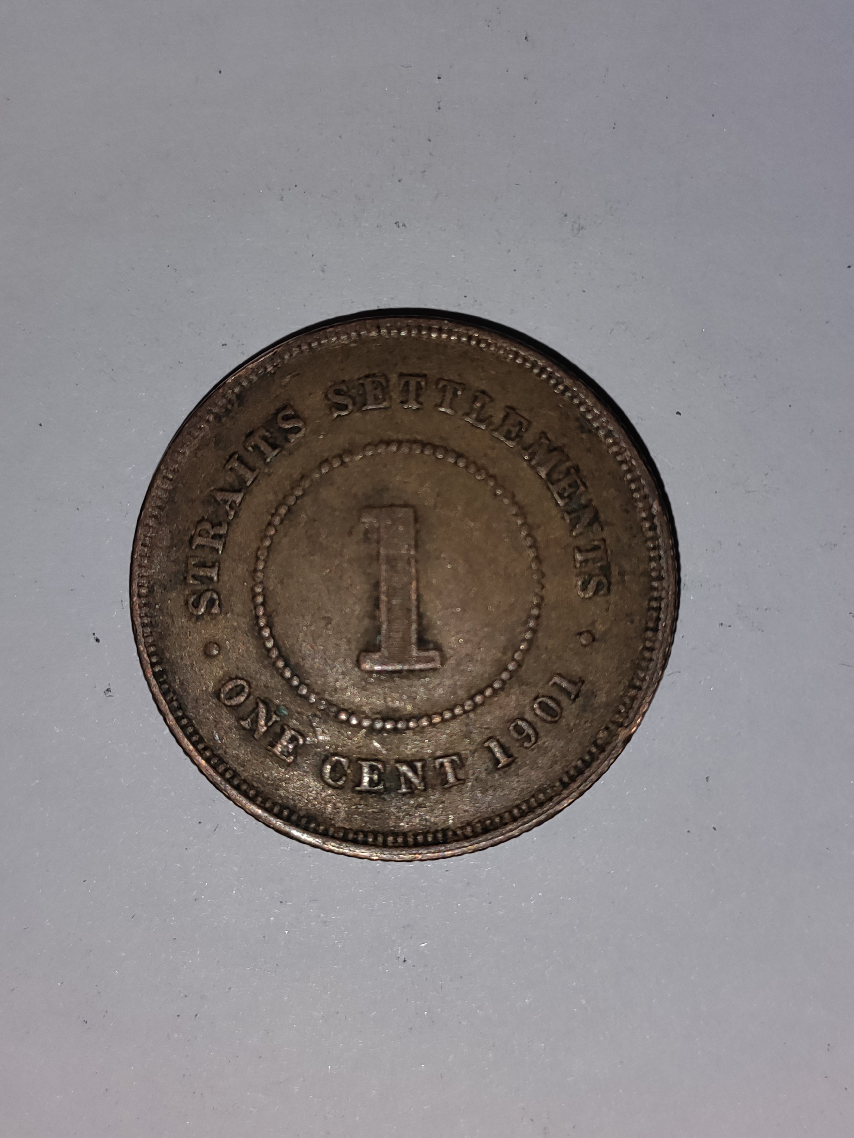 One Cent Straits Settlements 1901
