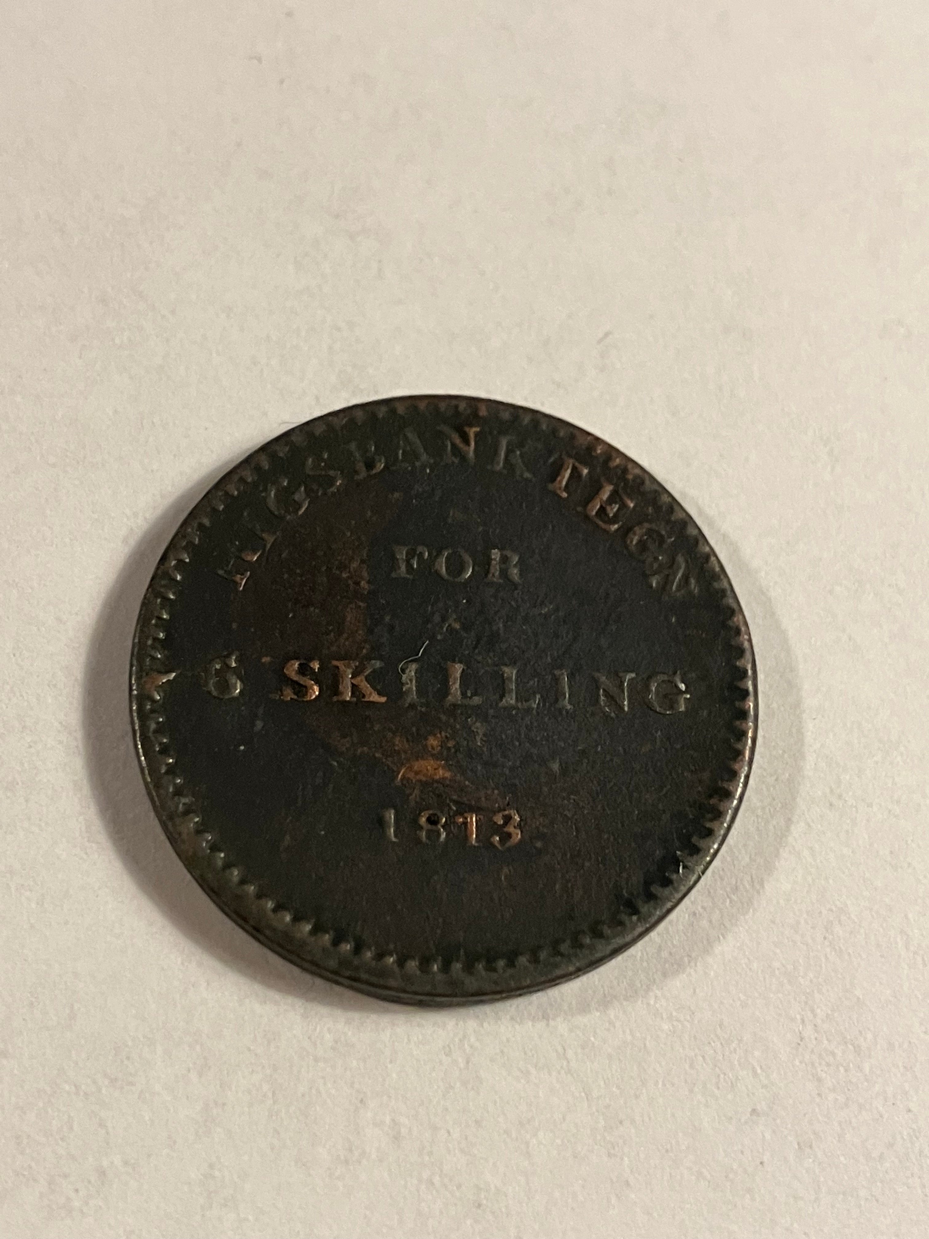 6 skilling 1813 Denmark
