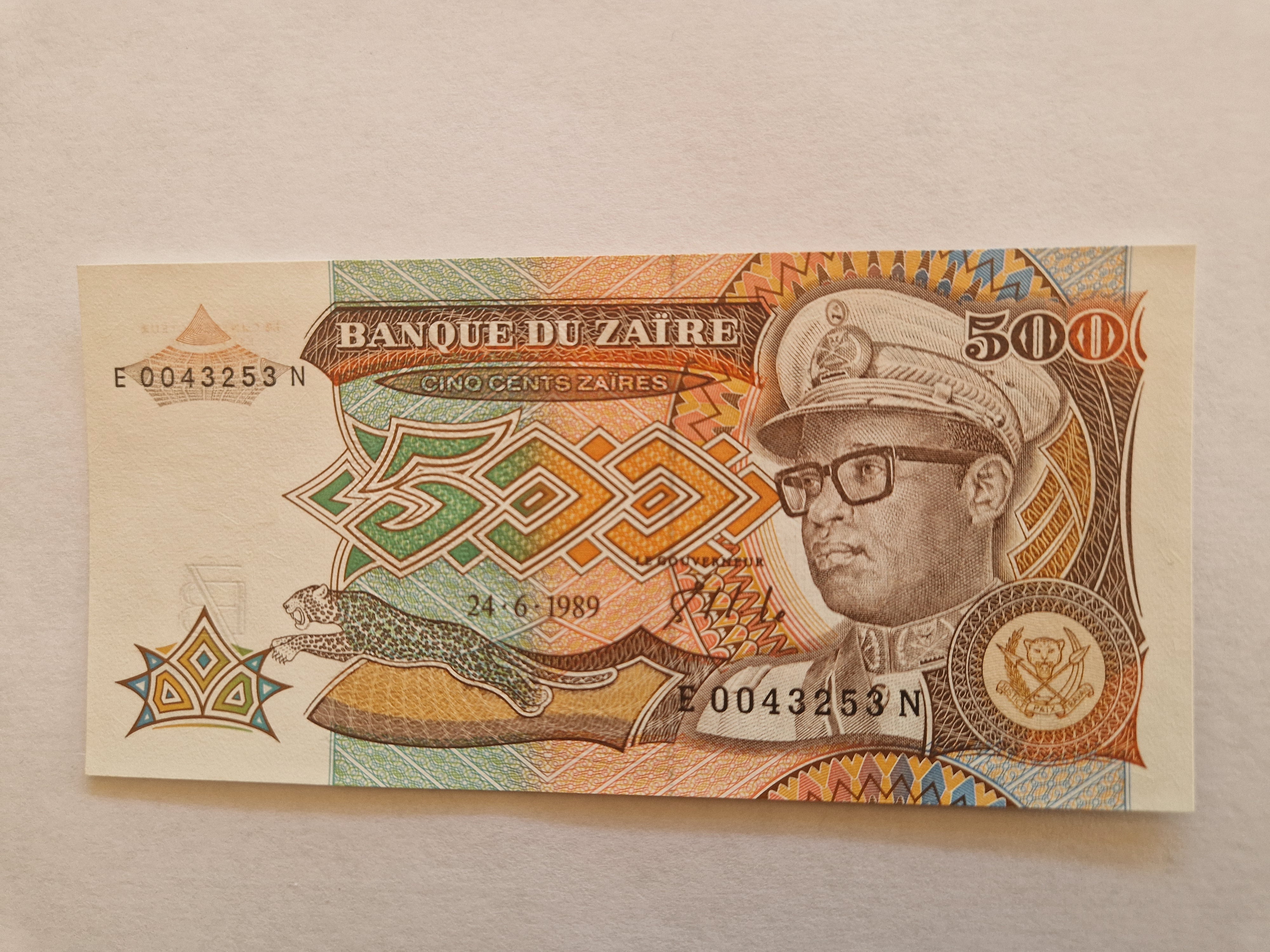 500 Zaires Zaire 1989