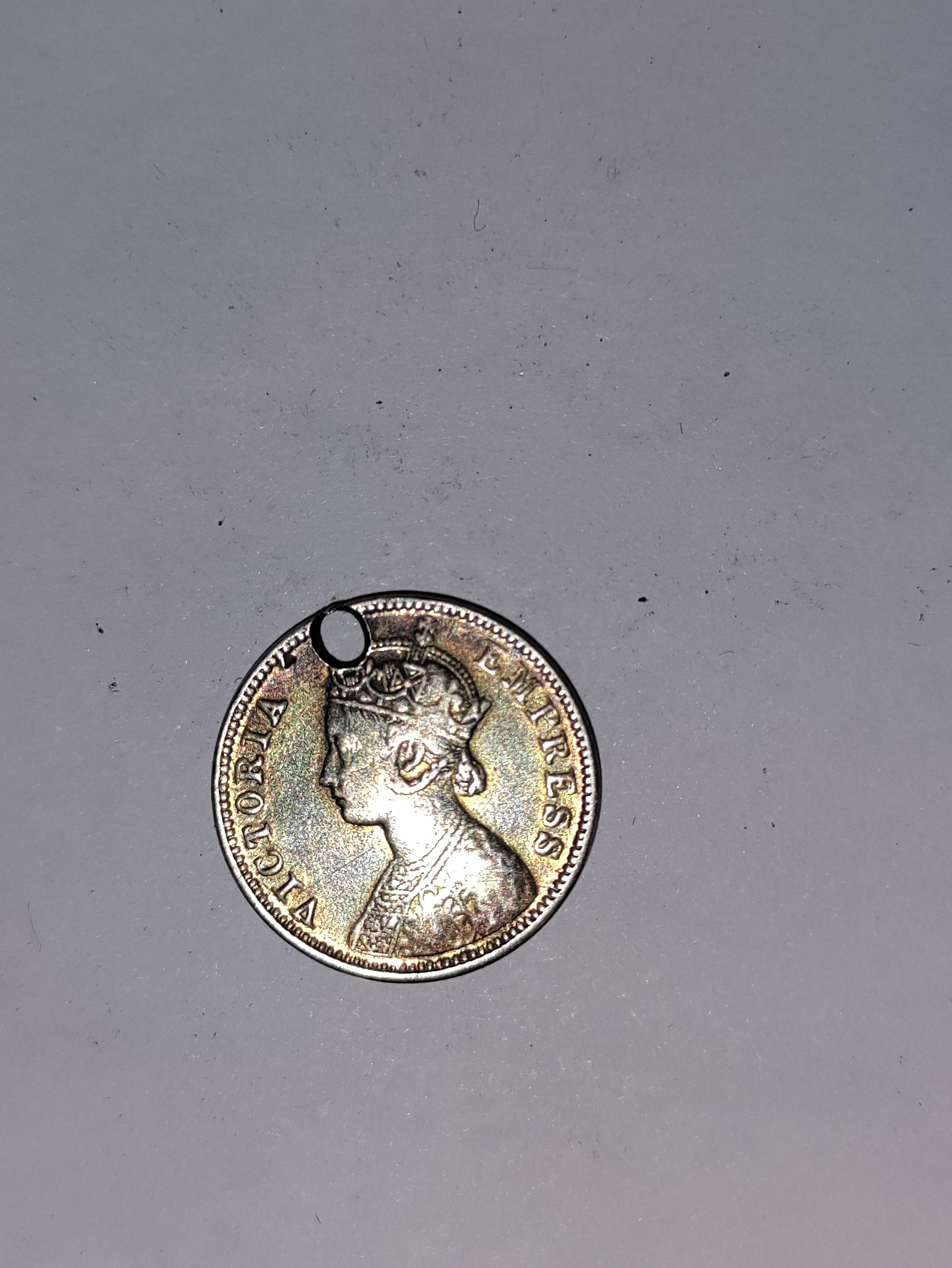 1/4 Rupee India 1881 - Dårlig stand