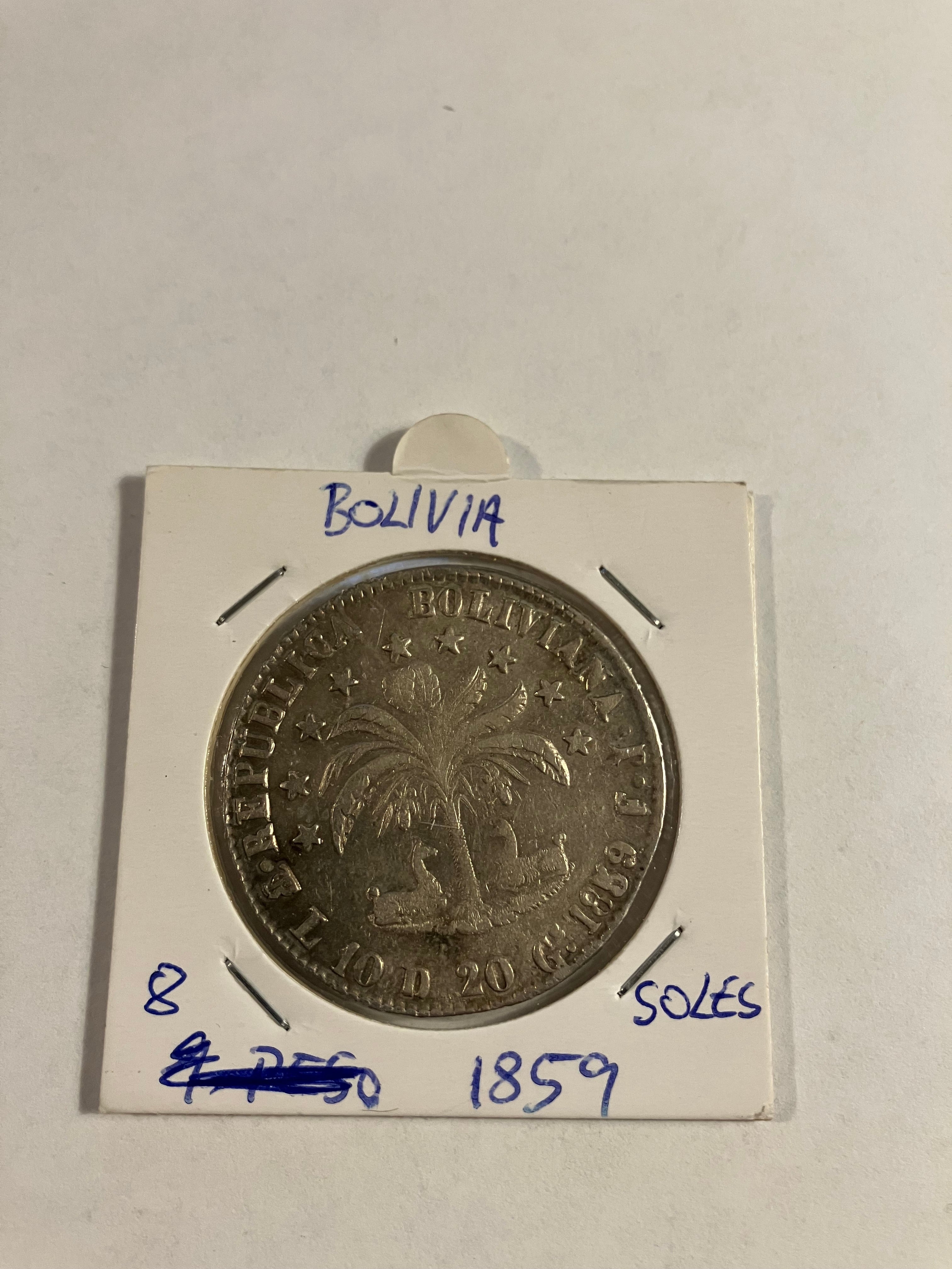 Bolivia 8 soles 1859