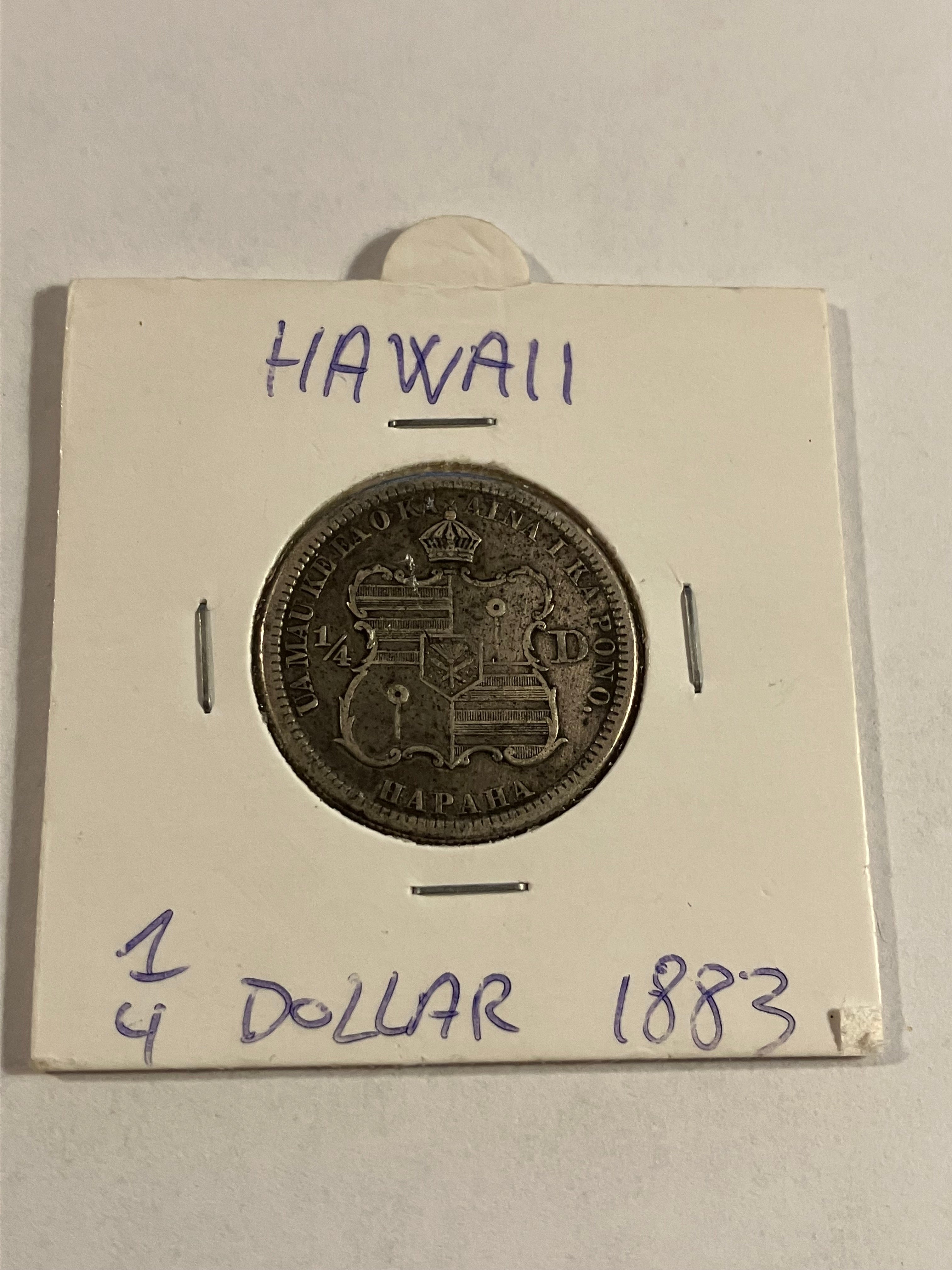 Hawaii 1/4 Dollar 1883