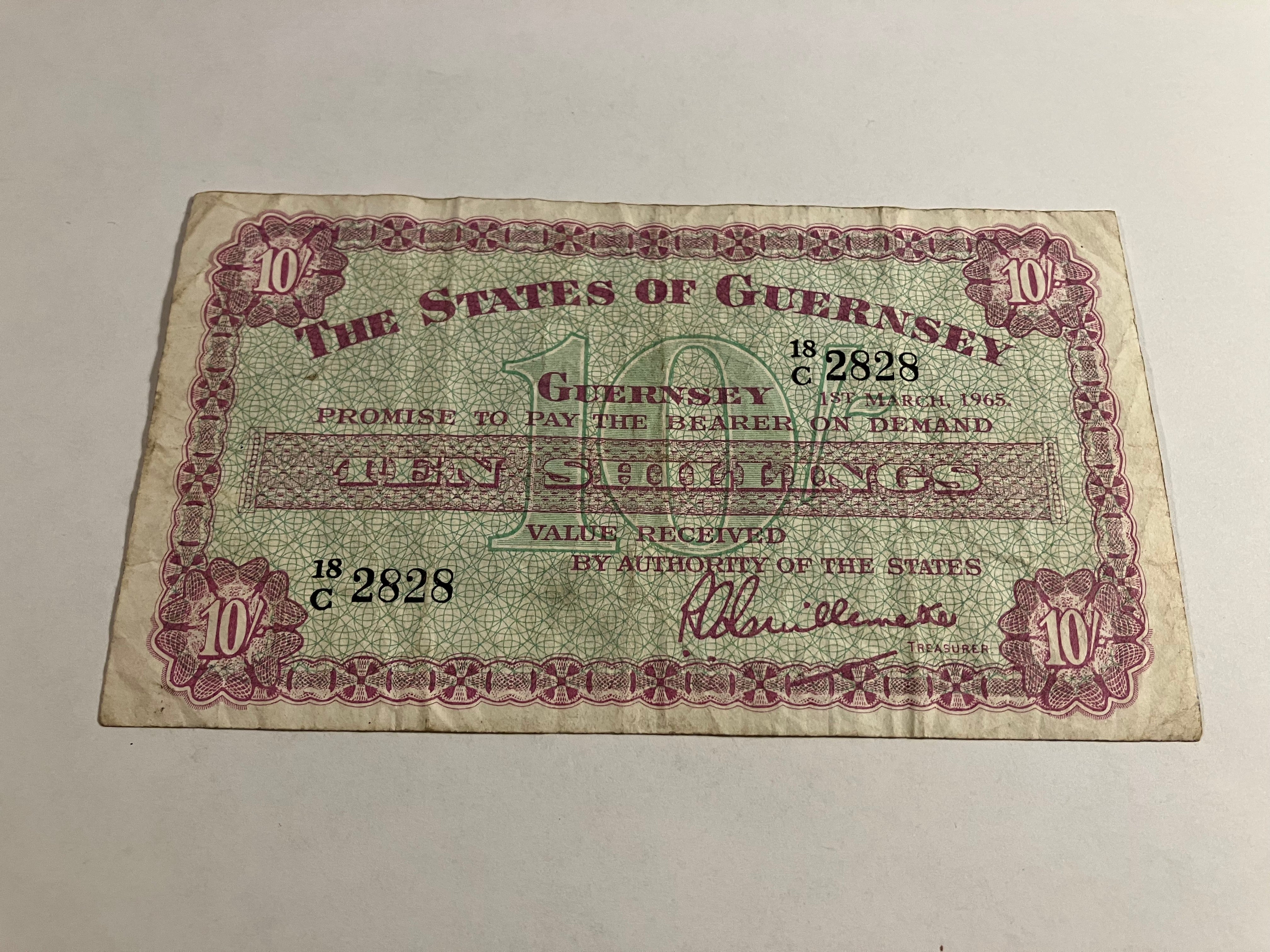 Ten shillings Guernsey 1965
