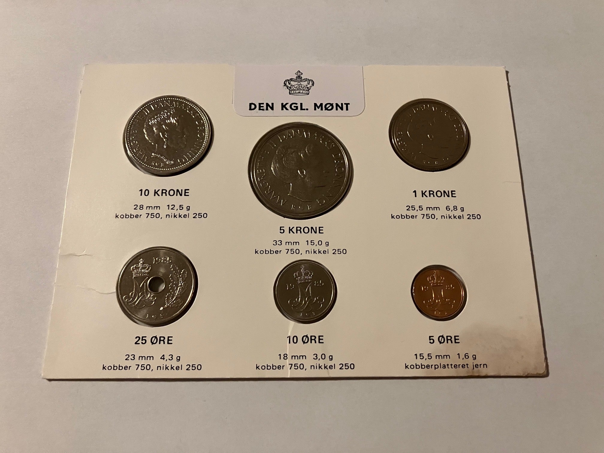 Kgl. Møntsæt 1985 - Beskadiget