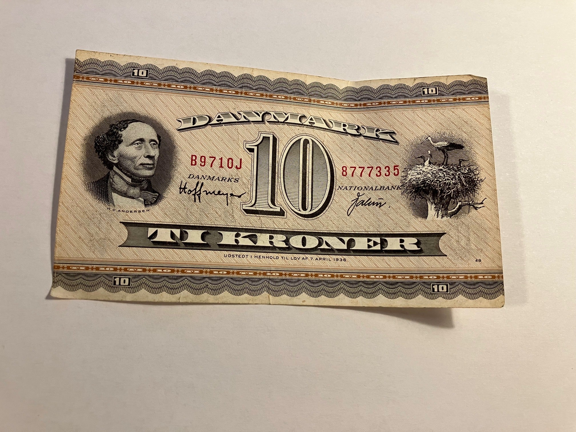 10 Kroner 1971 Erstatningsseddel