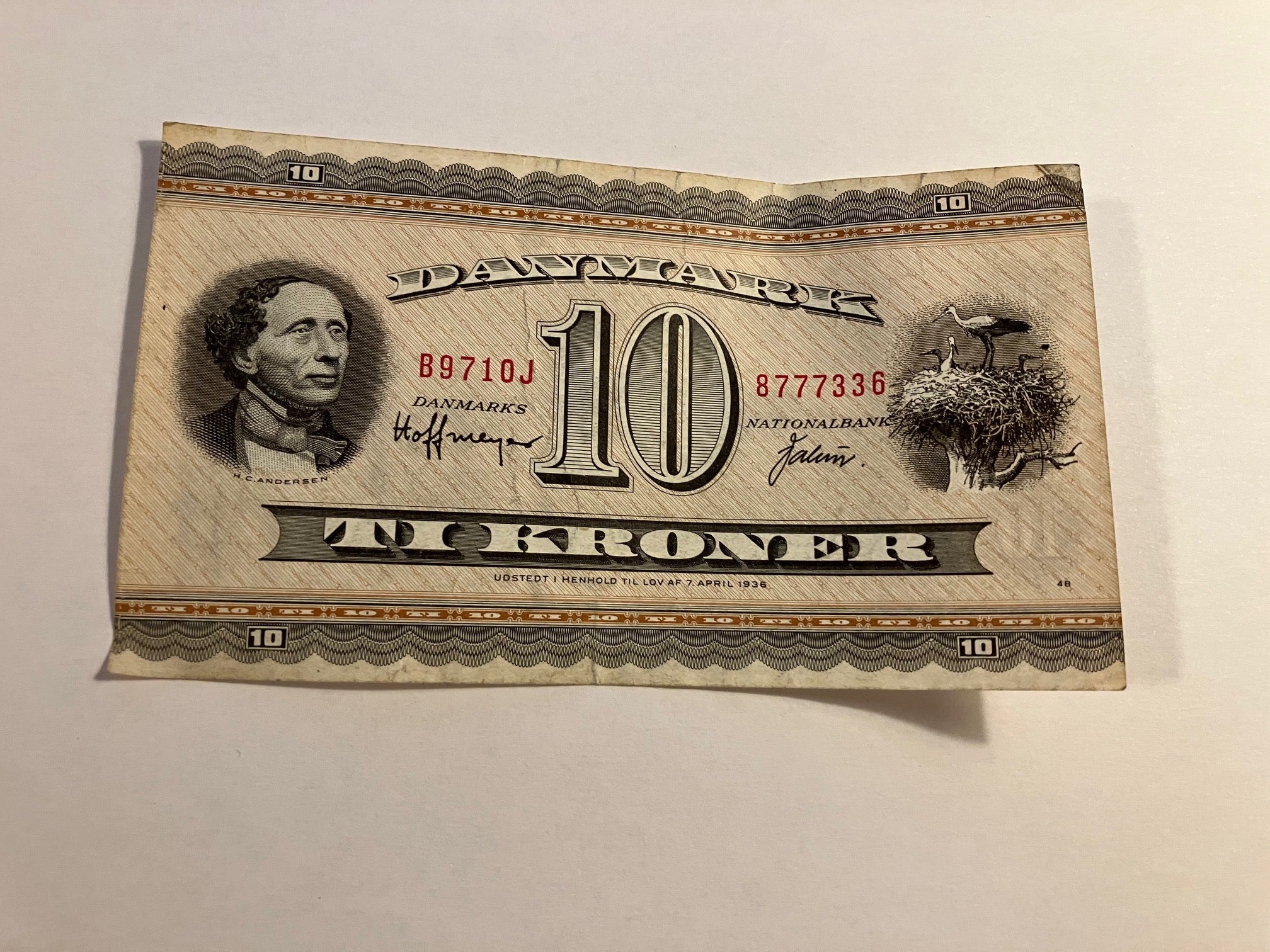 10 Kroner 1971 Erstatningsseddel