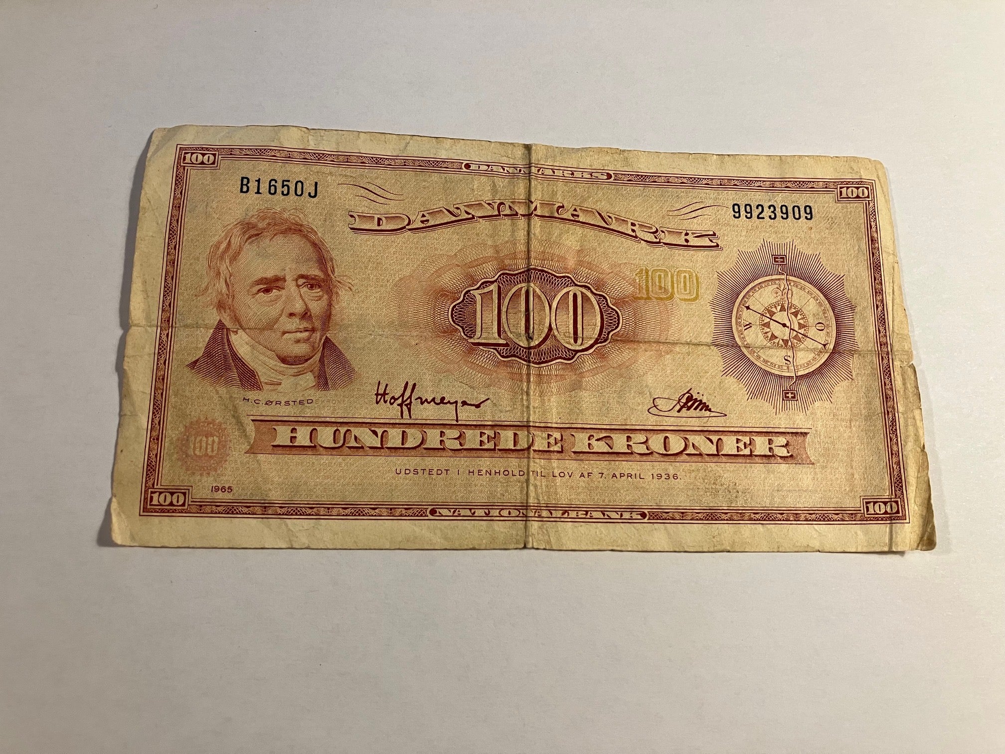 100 Kroner 1965 Erstatningsseddel