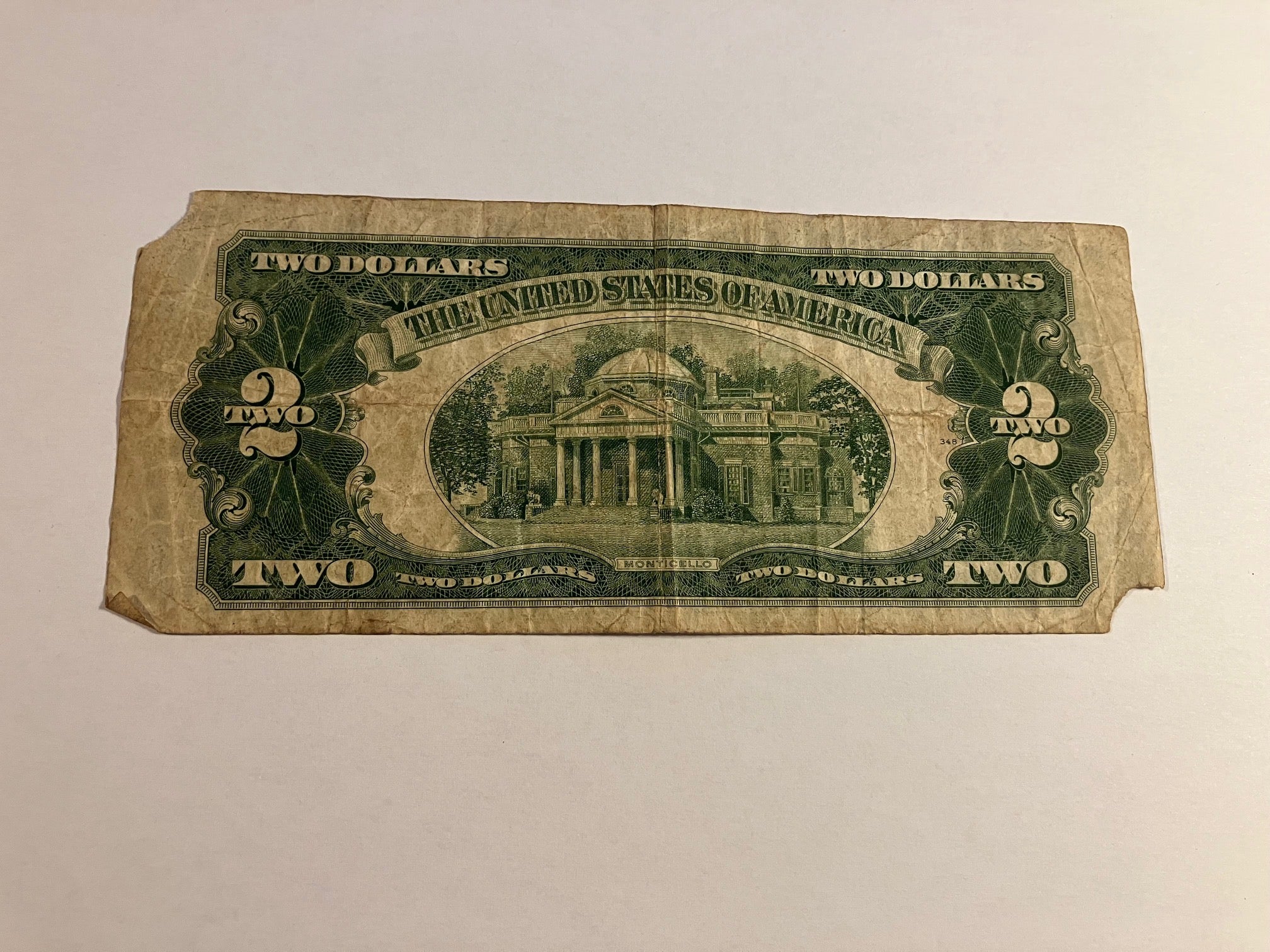 Two Dollars USA 1928 D - Meget dårlig stand
