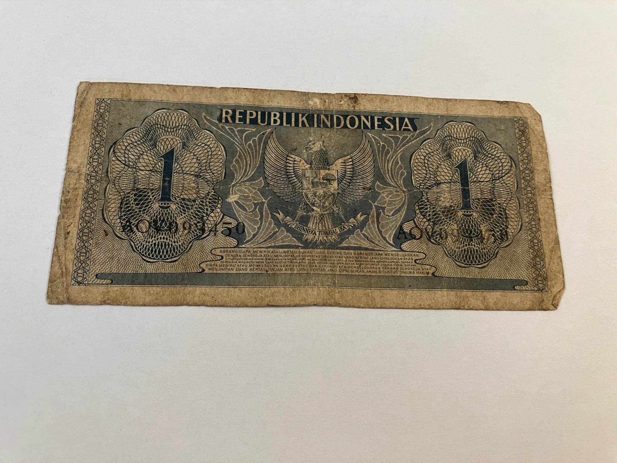 1 Rupiah Indonesia 1954