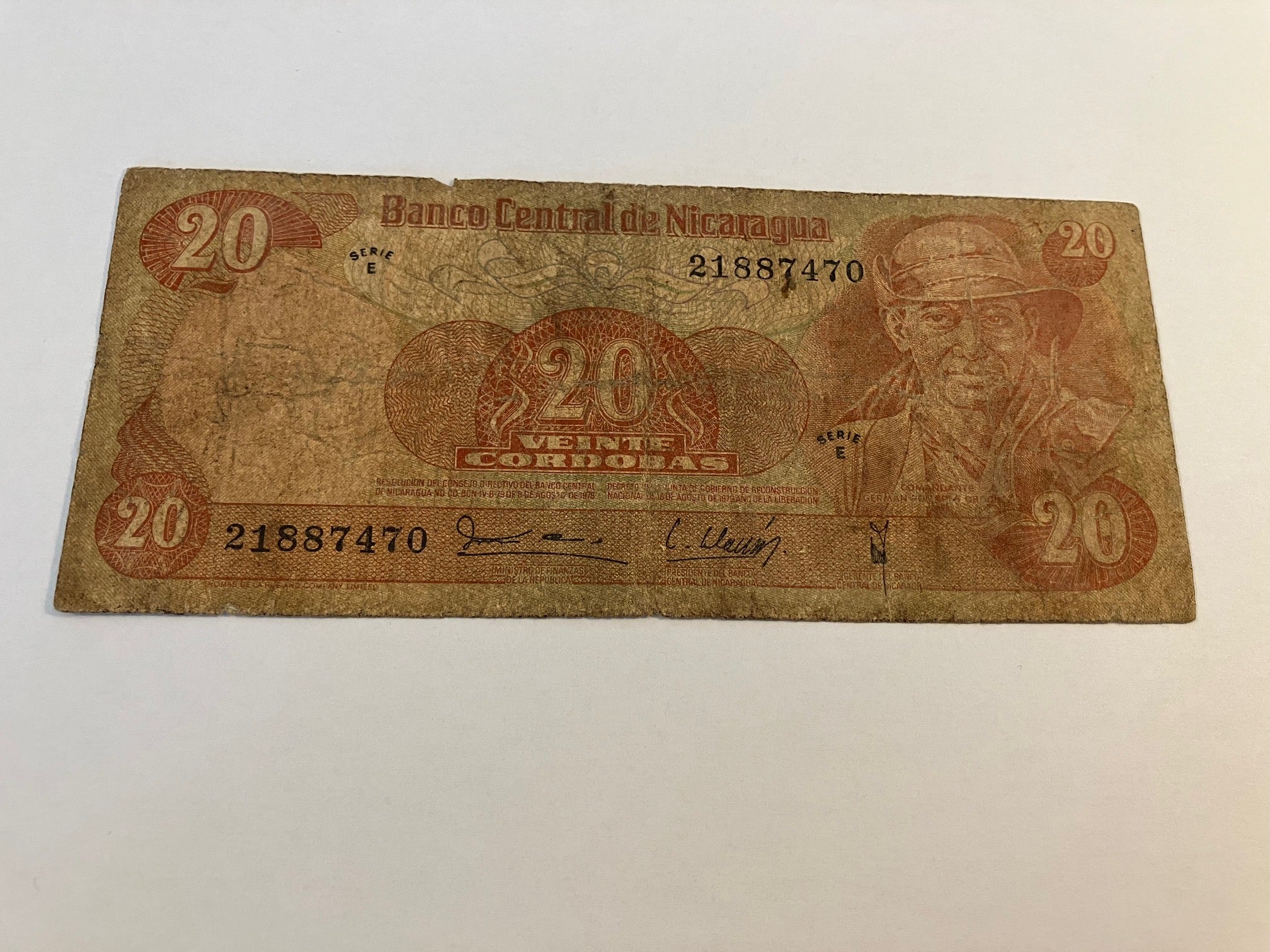 20 Cordobas Nicaragua