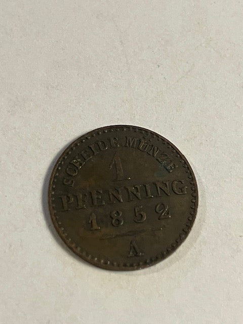 1 Pfennig 1852A Germany