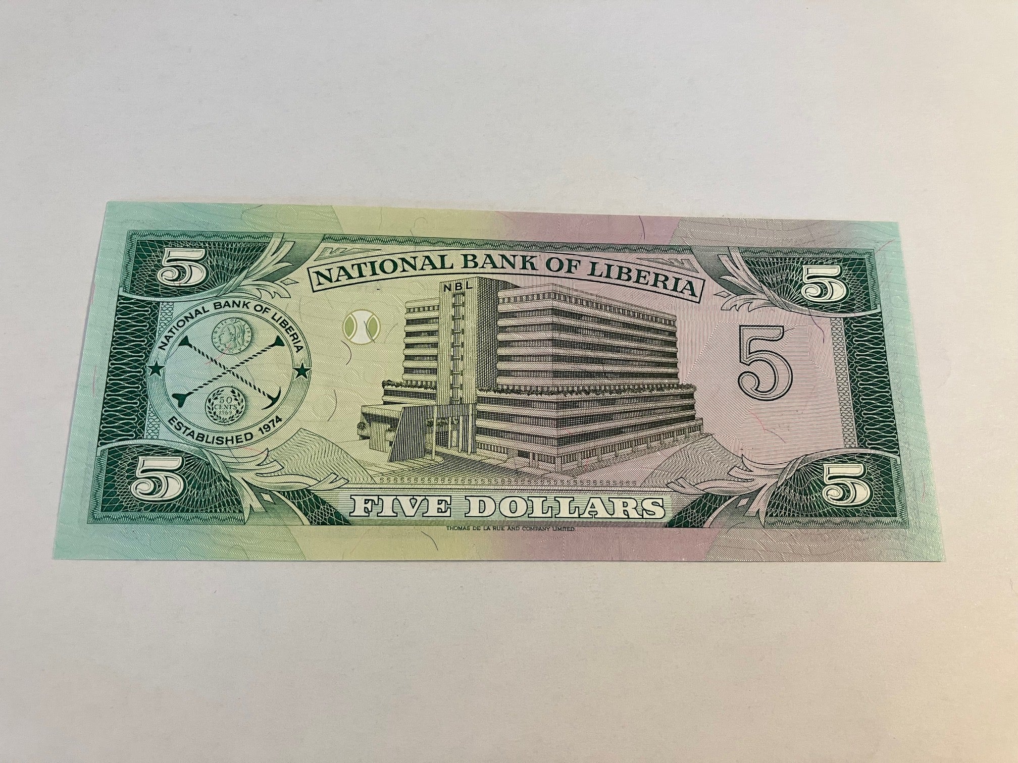 Five Dollars Liberia 1991