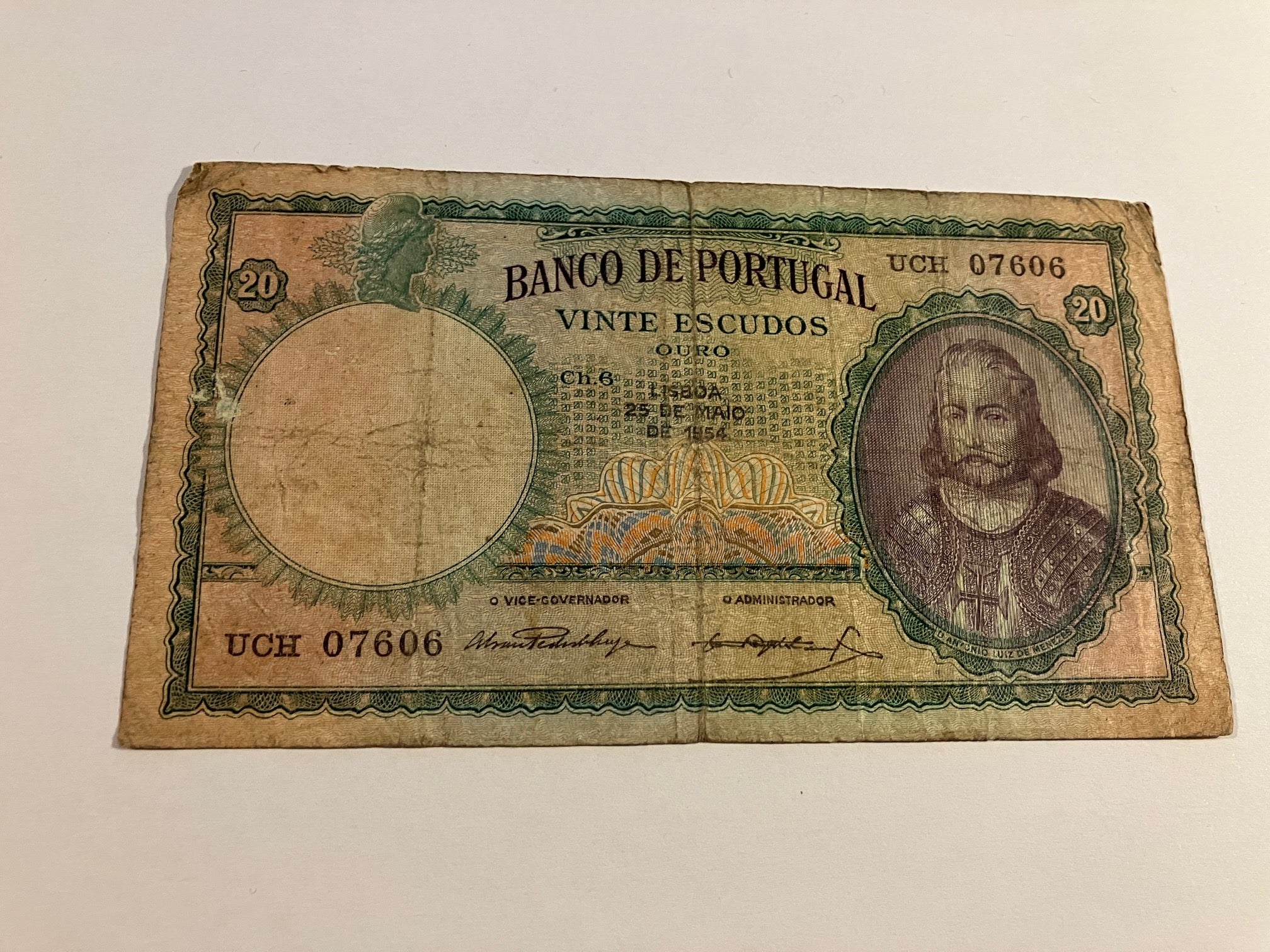 20 Escudos Portugal 1954