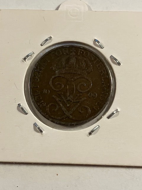 5 øre 1909 Large Cross Sweden