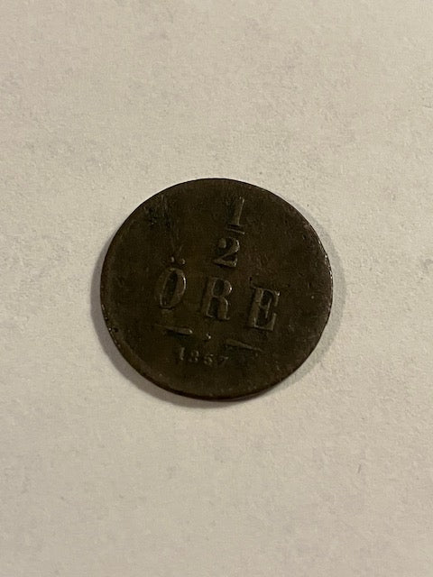 1/2 øre 1857 Sweden