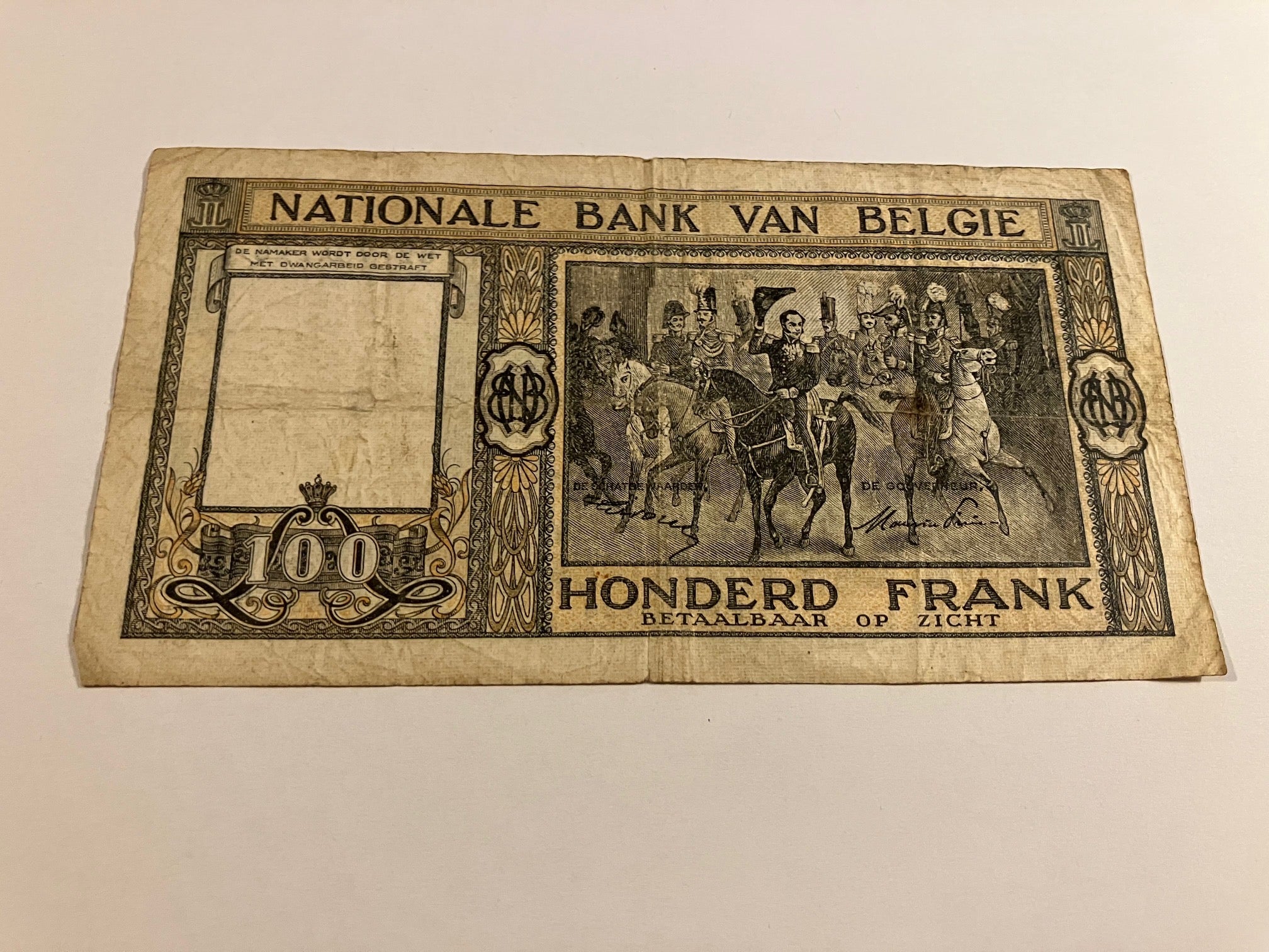 100 Francs Belgium 1948