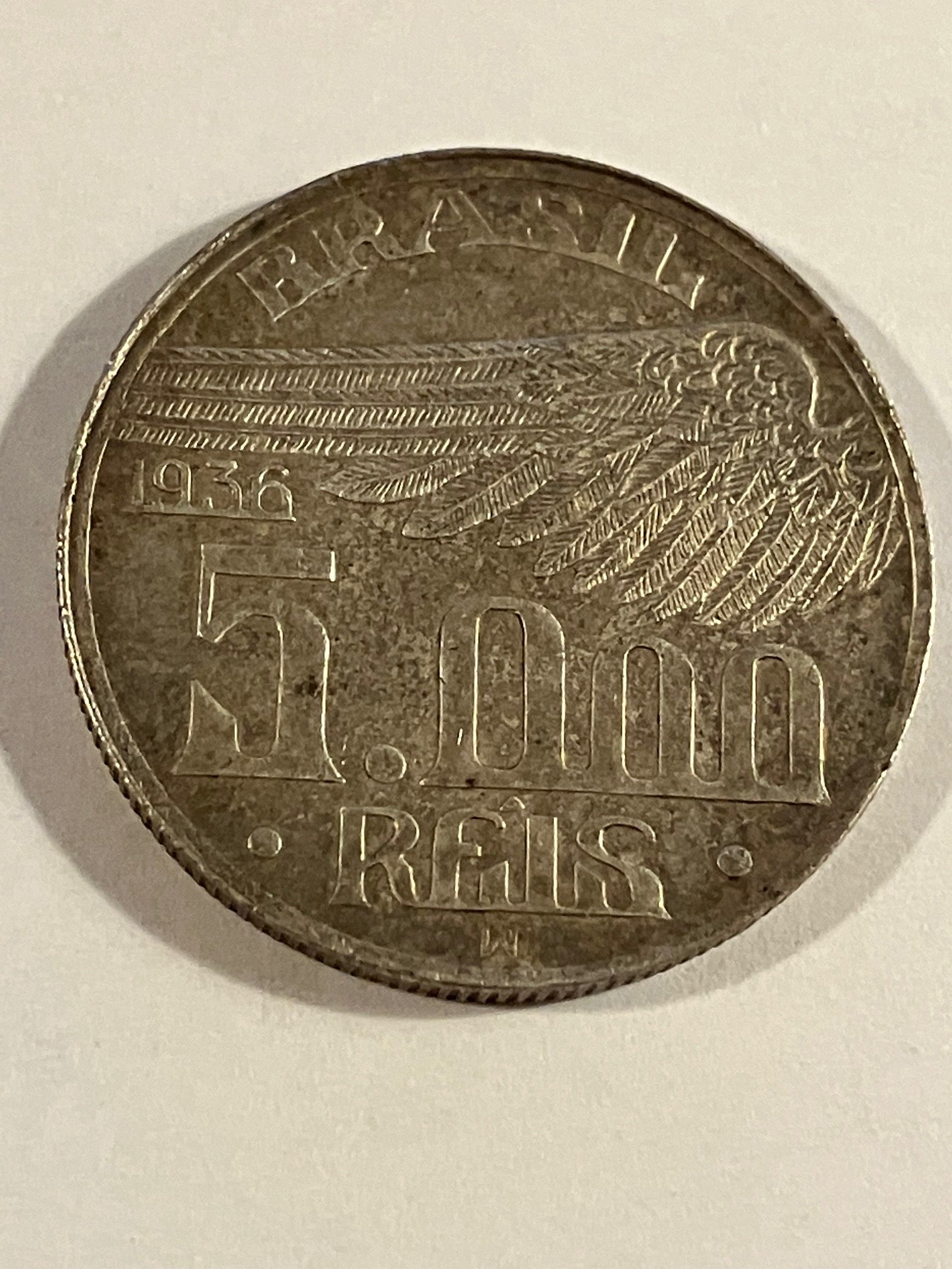 5000 Reis Brazil 1936