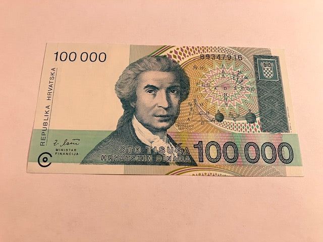 100000 Dinara Croatia