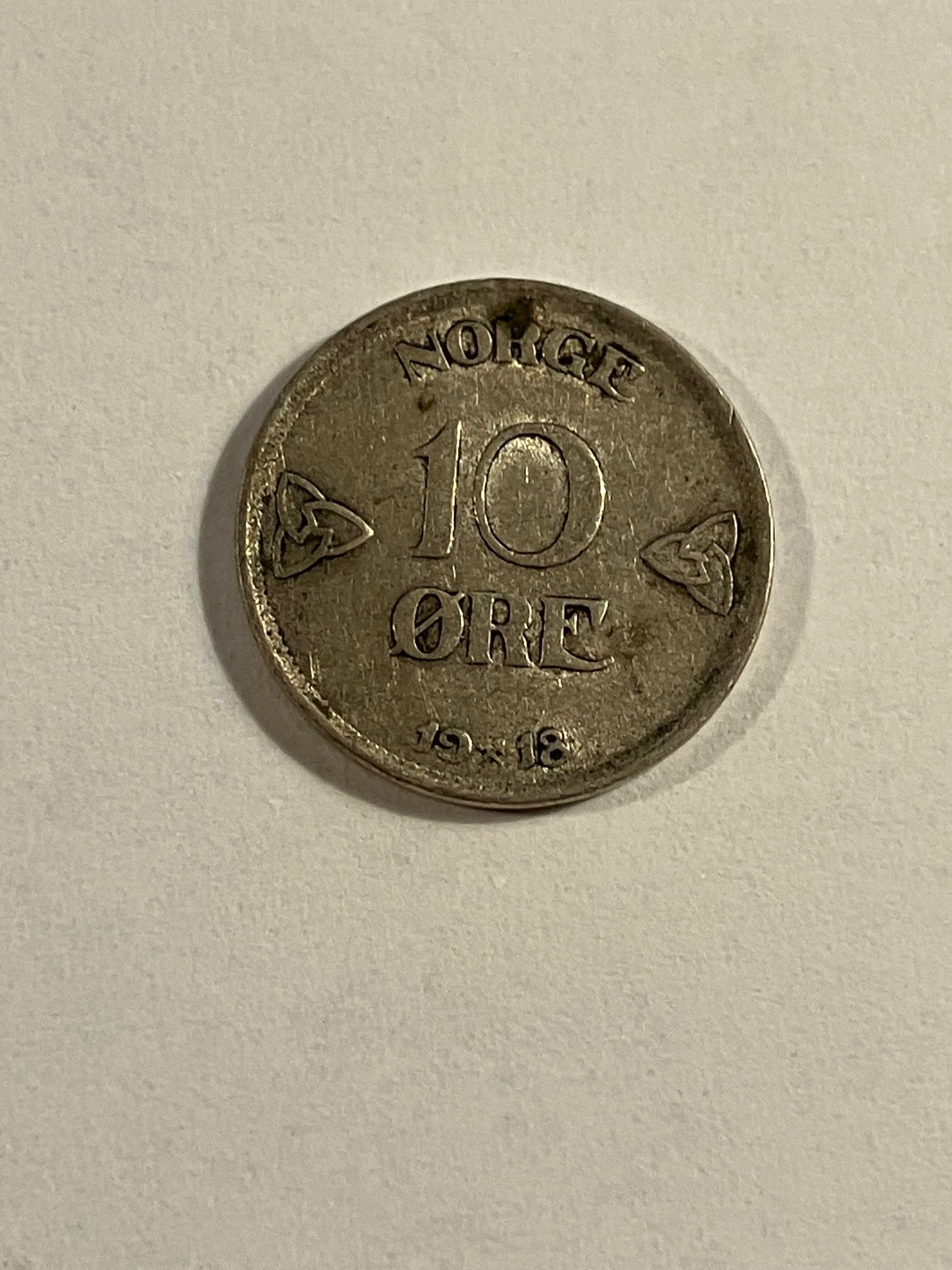 10 Øre Norge 1918 Renset