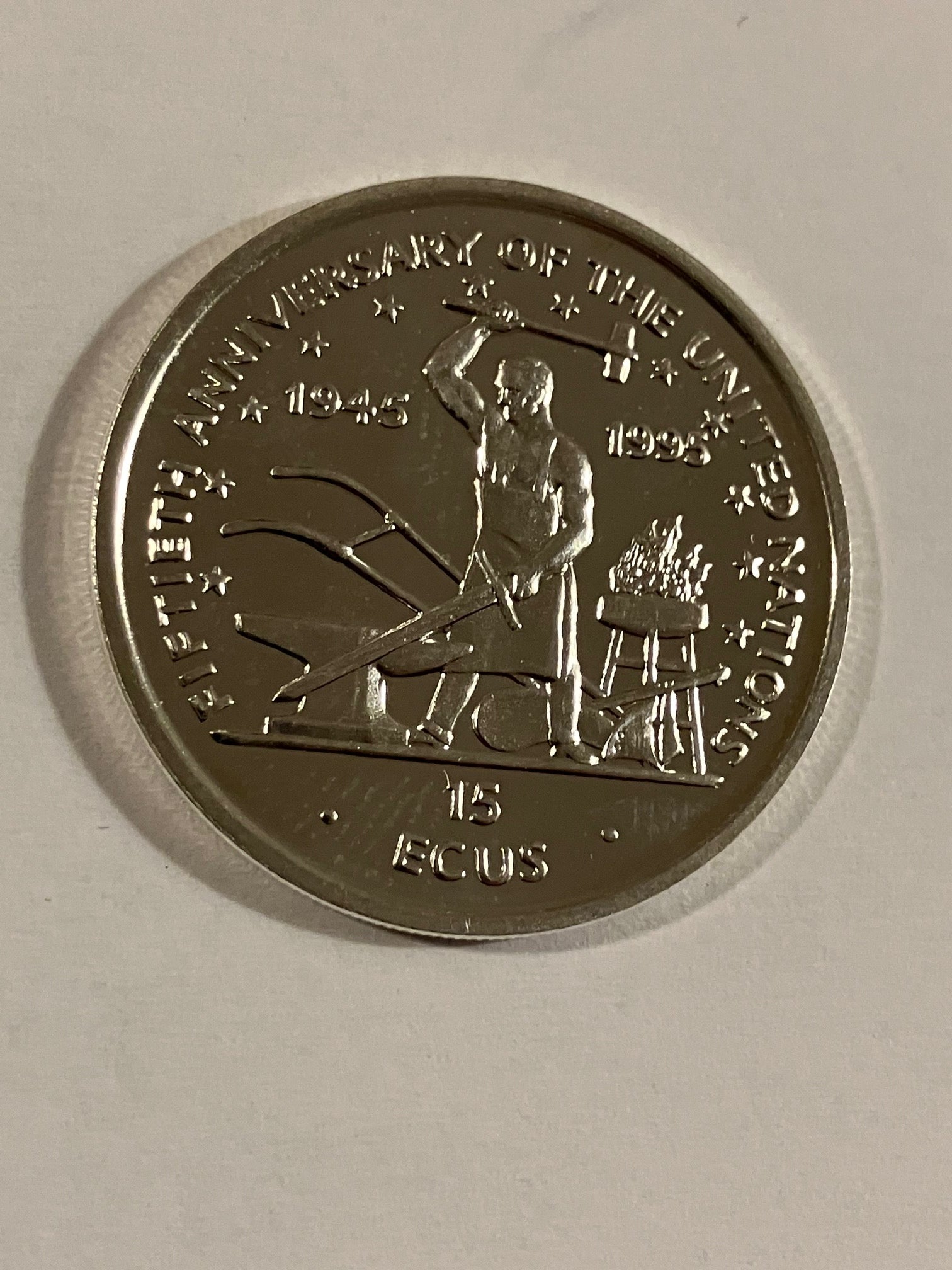 15 Ecus Isle Of Man 1995