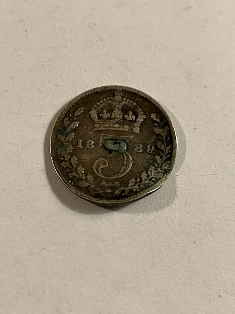 Three Pence 1889 England