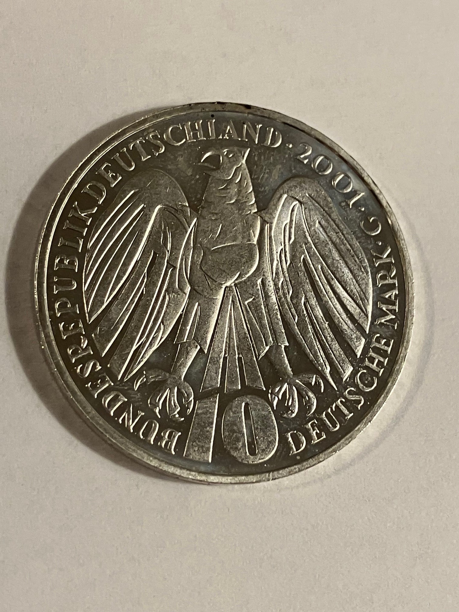 10 Deutsche Mark 2001 - 50 Jahre Bundesverfassungsgericht