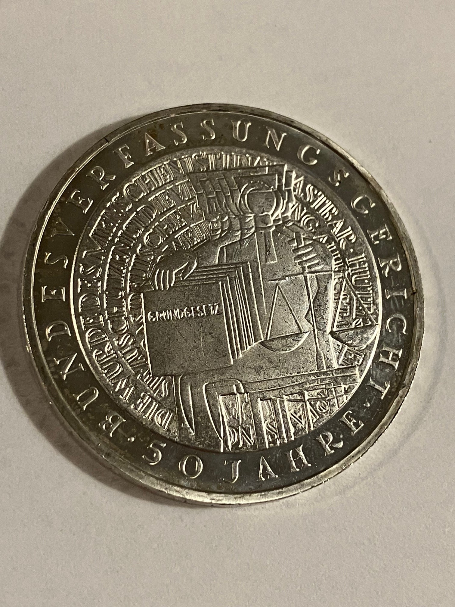 10 Deutsche Mark 2001 - 50 Jahre Bundesverfassungsgericht