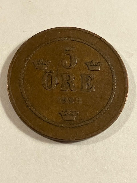 5 øre 1899 Sverige