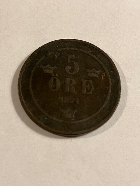 5 øre 1874 Sverige
