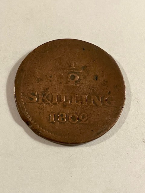 1/2 Skilling 1802 Sverige