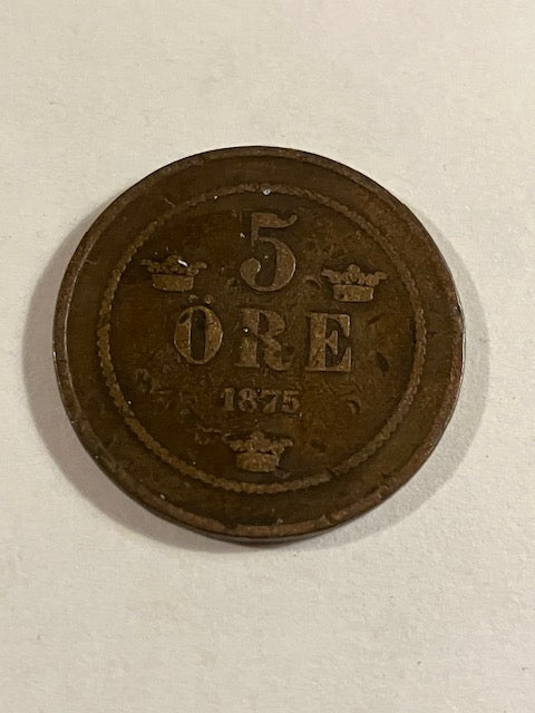 5 øre 1875 Sverige